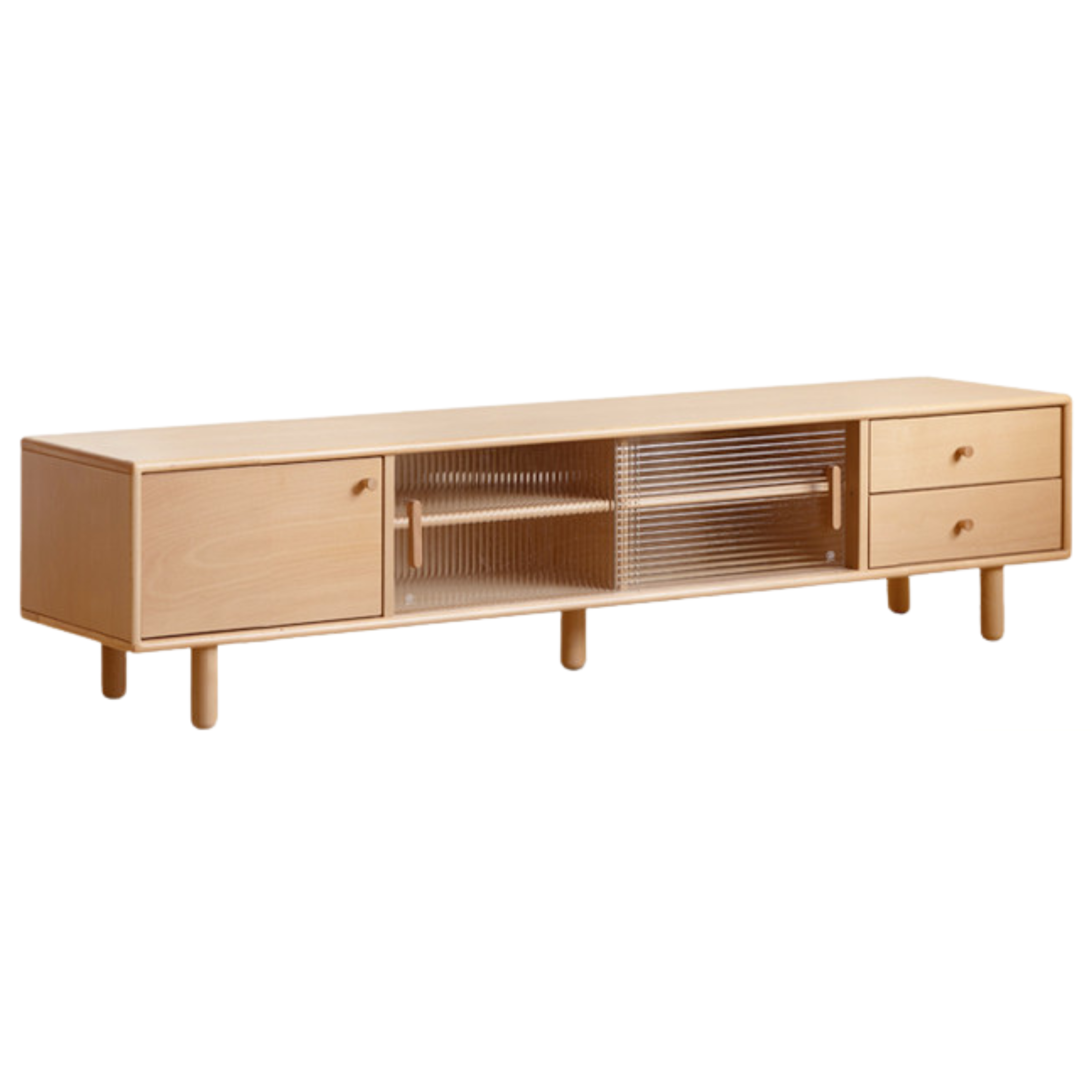 European Beech Solid Wood Large Capacity TV Cabinet
