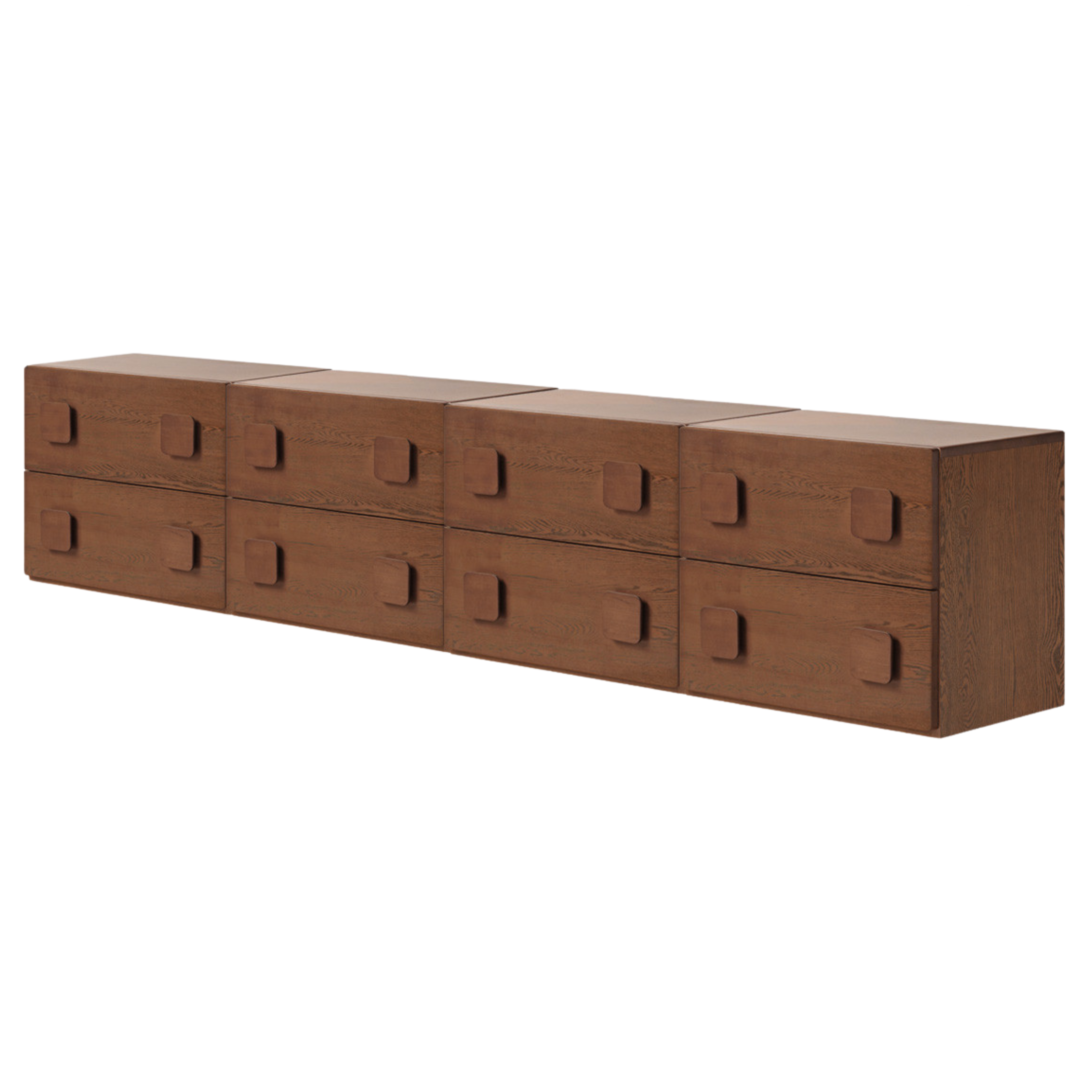 Black Walnut Solid Wood TV Cabinet Module Combination