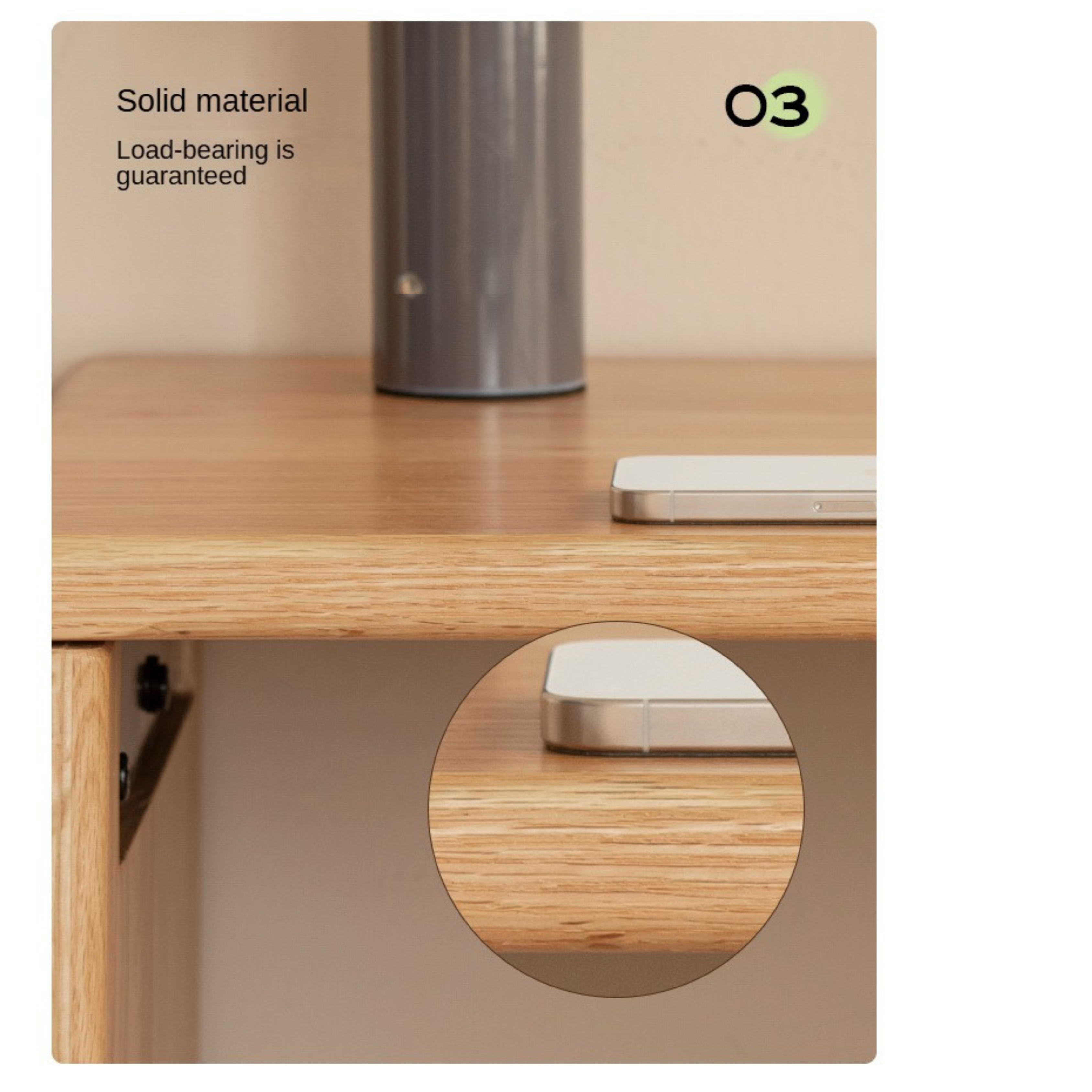Oak Solid Wood Dressing Table L-Shaped Corner