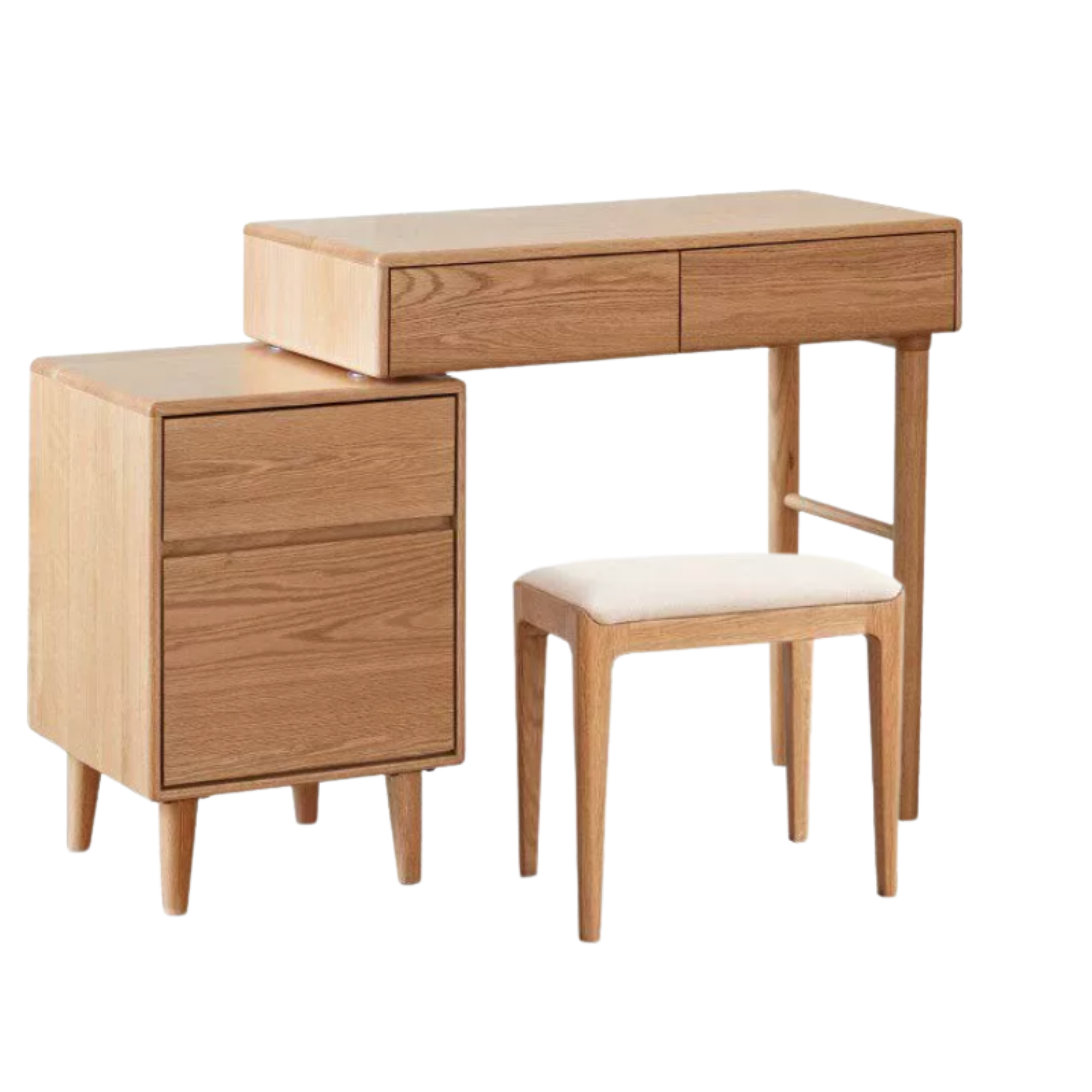 Solid Rubberwood, Oak, Beech Solid Wood Retractable Vanity Table Modern