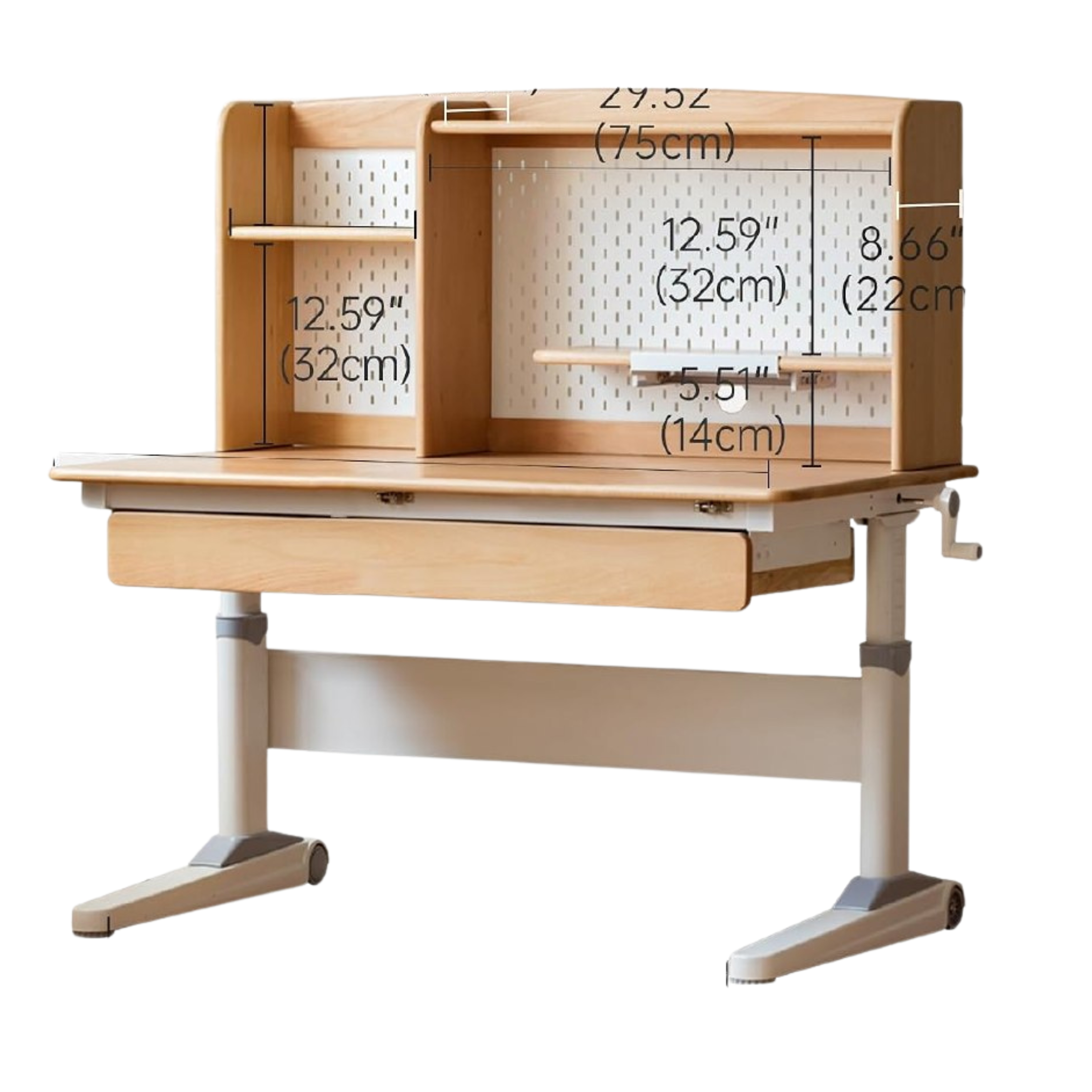 Beech Solid Wood  Lift Kids Study Table
