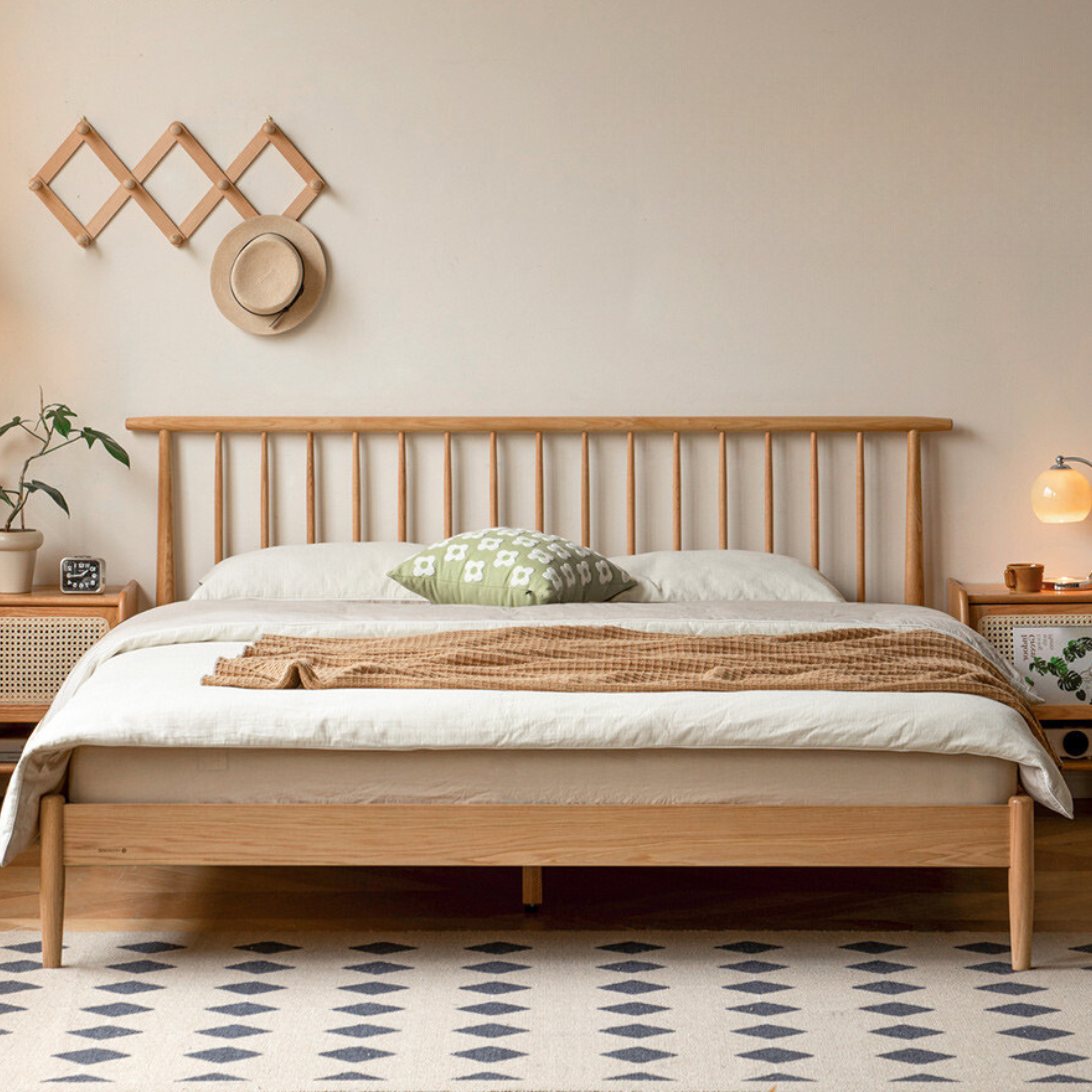 Oak, Beech solid wood Windsor Bed