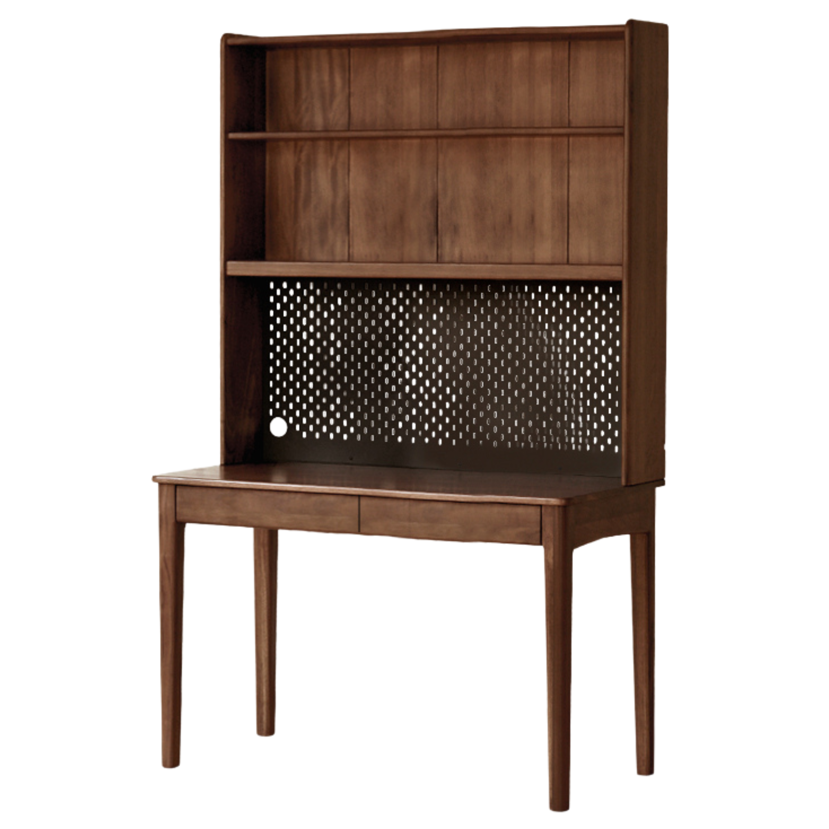 Black Walnut Solid Wood Desk Bookshelf