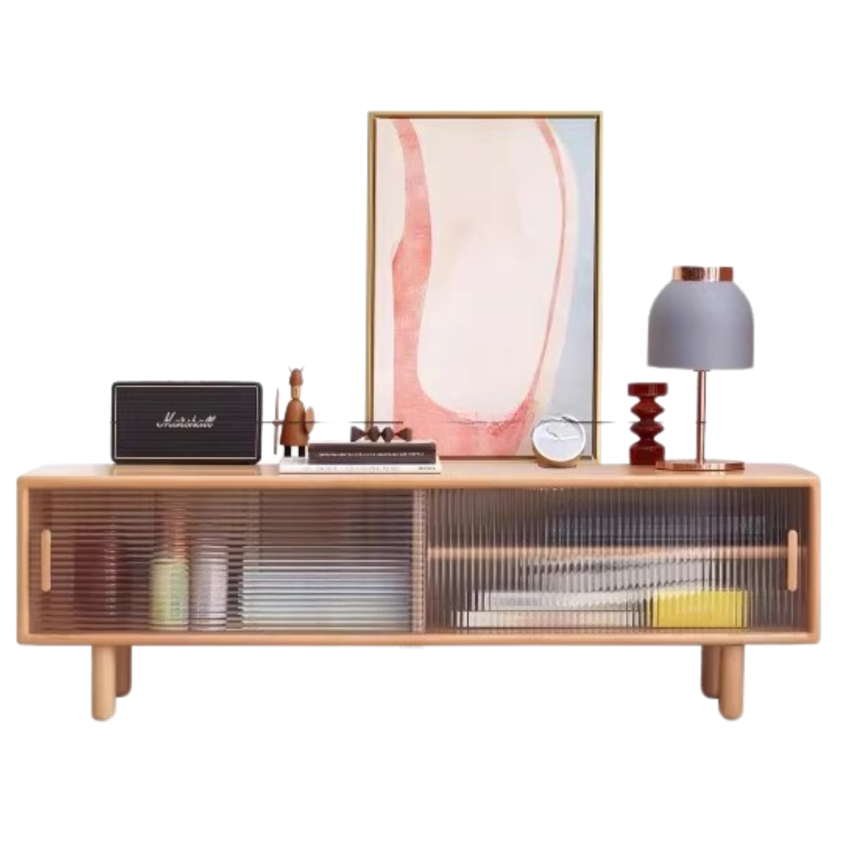 European Beech Solid Wood Large Capacity TV Cabinet