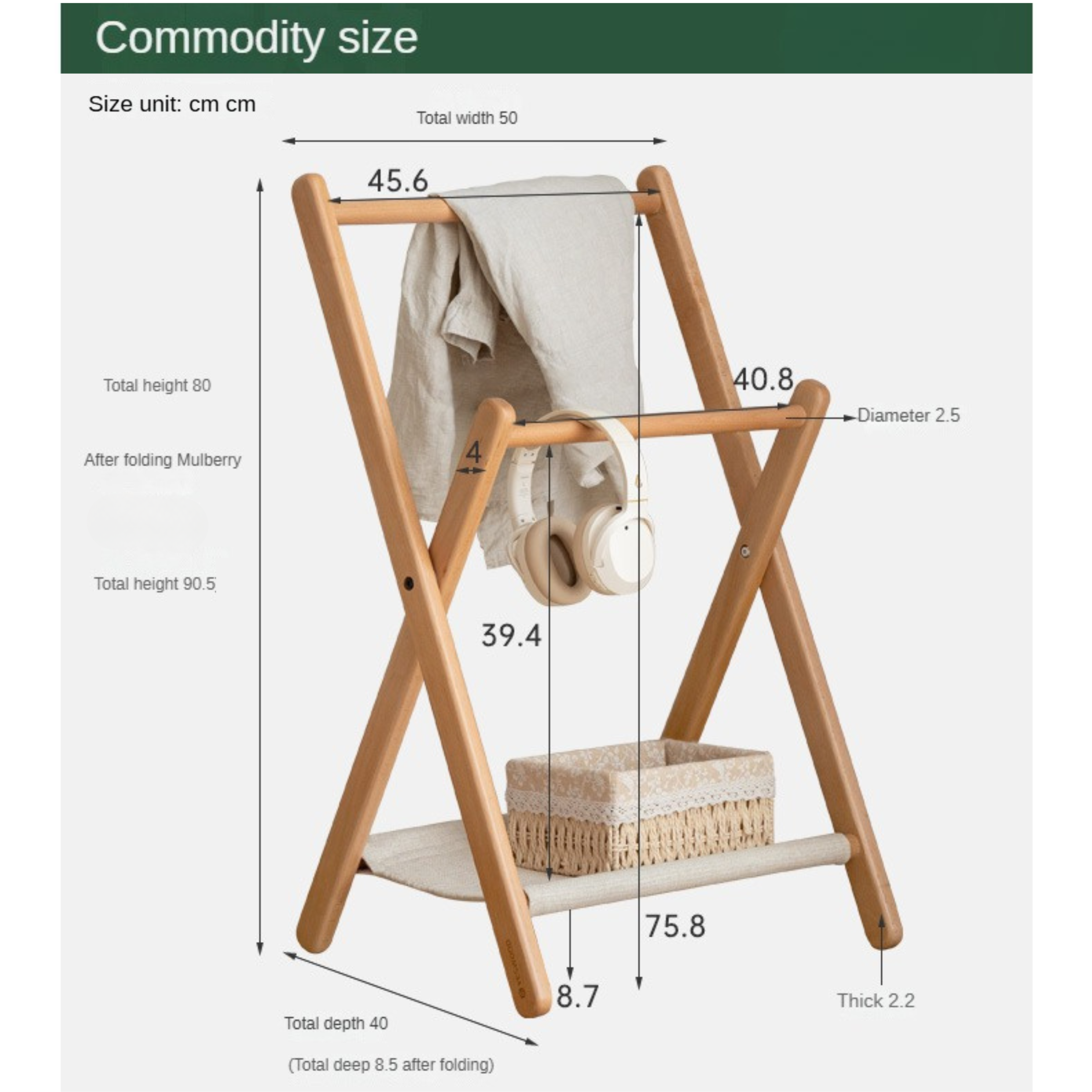 Beech solid wood clothes hanger