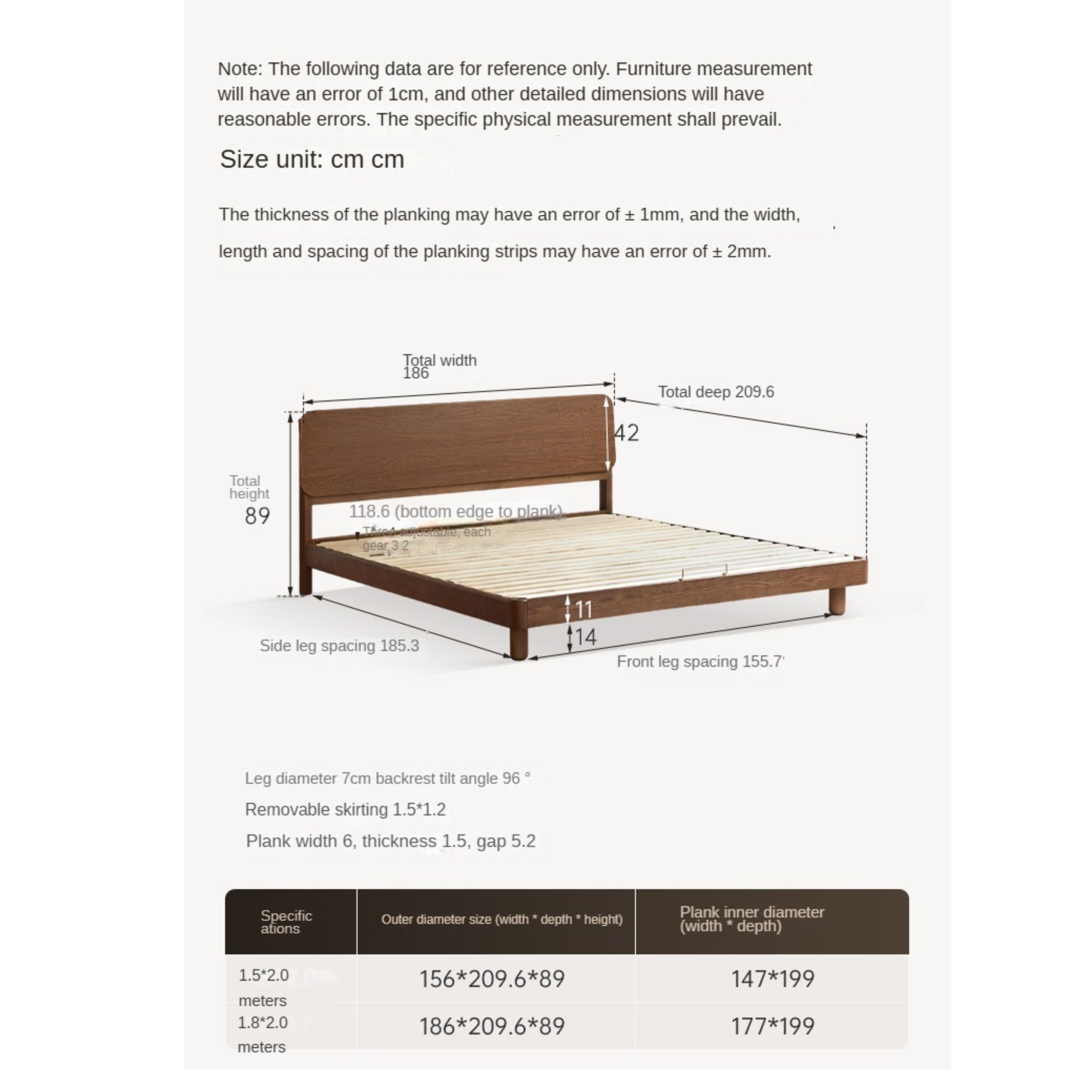 Oak Solid Wood Nordic Bed Modern