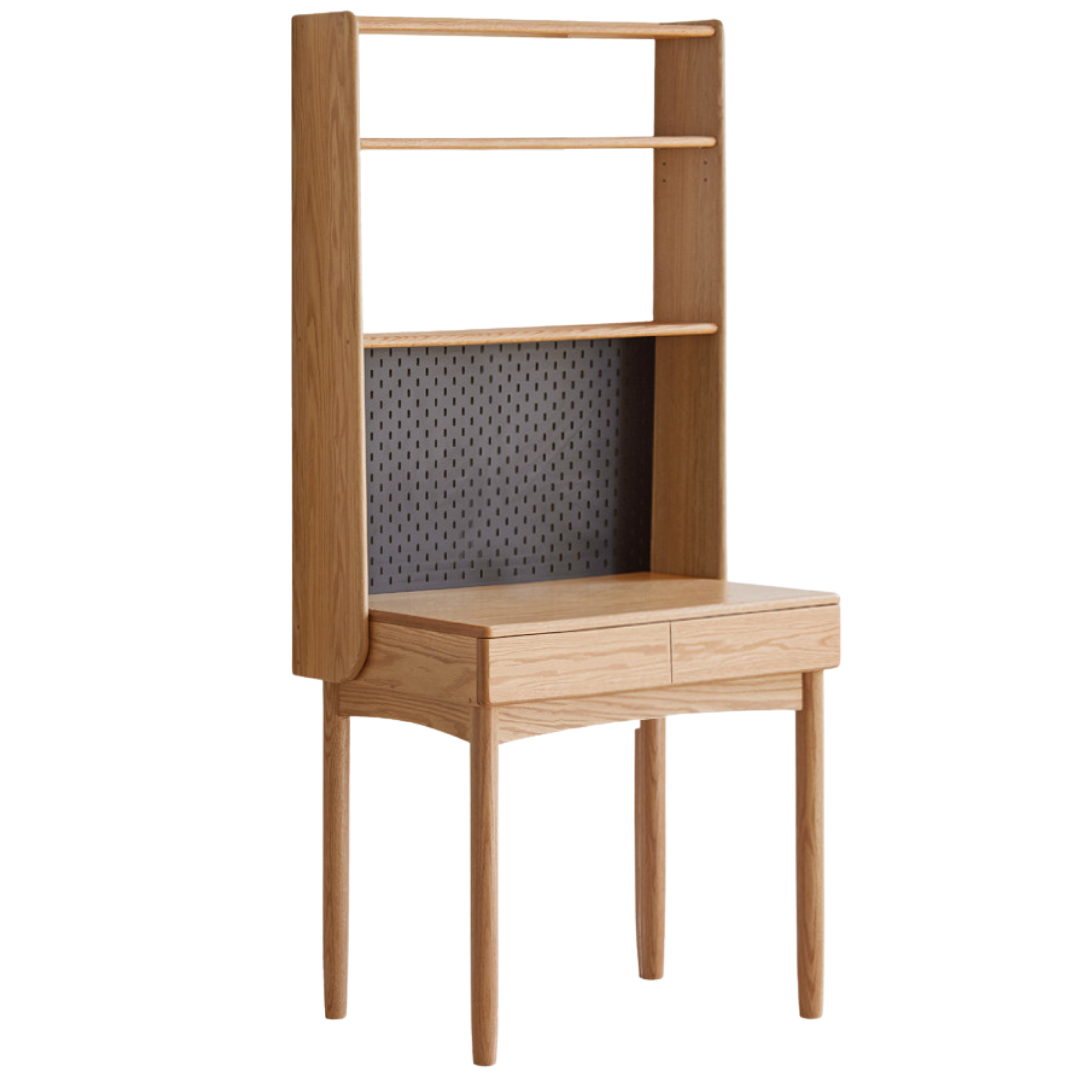 Oak Solid Wood Desk Bookshelf