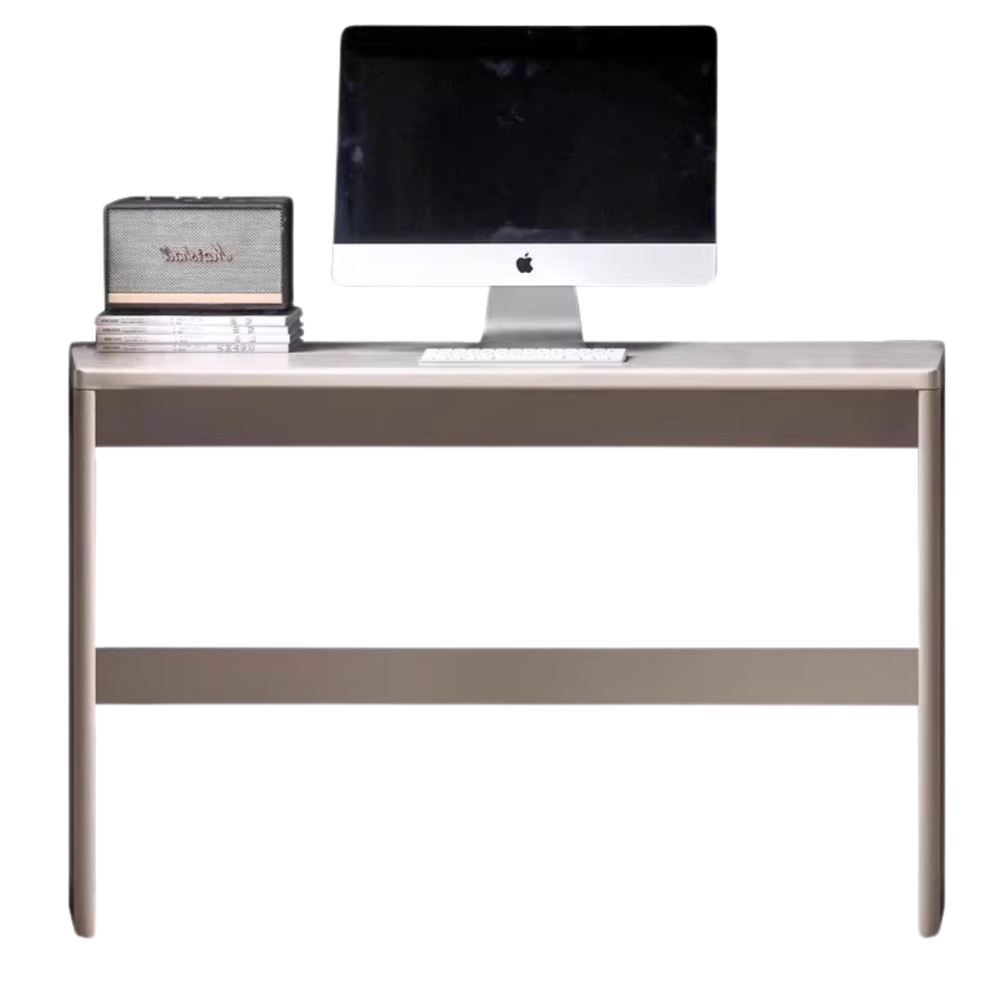 Poplar Solid Wood Computer Desk Bookshelf Integrated Light Luxury