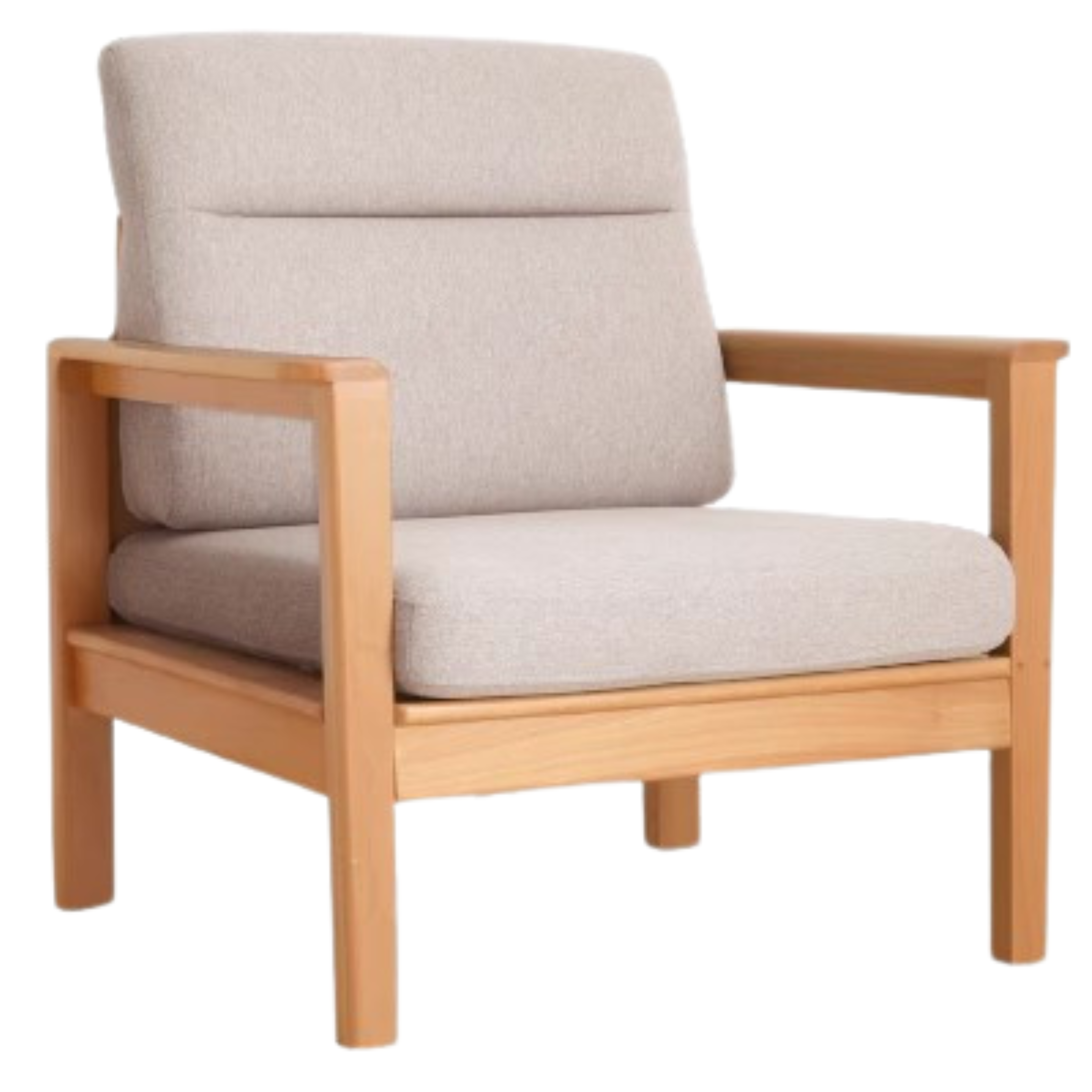 Beech solid wood armchair modern minimalist)