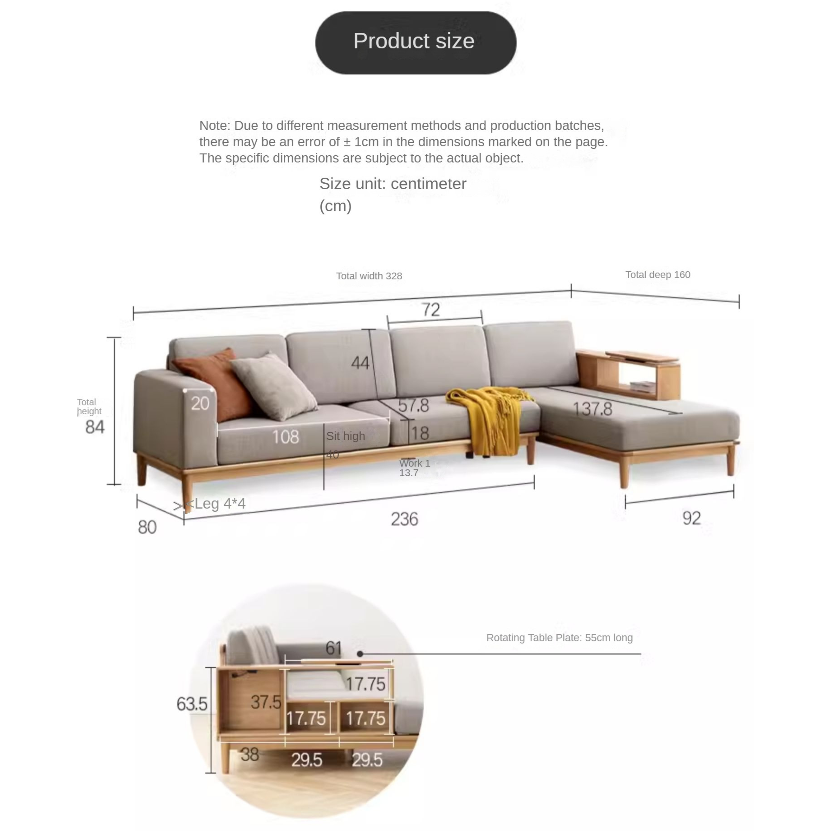 Oak Solid Wood Sofa Simple Modern
