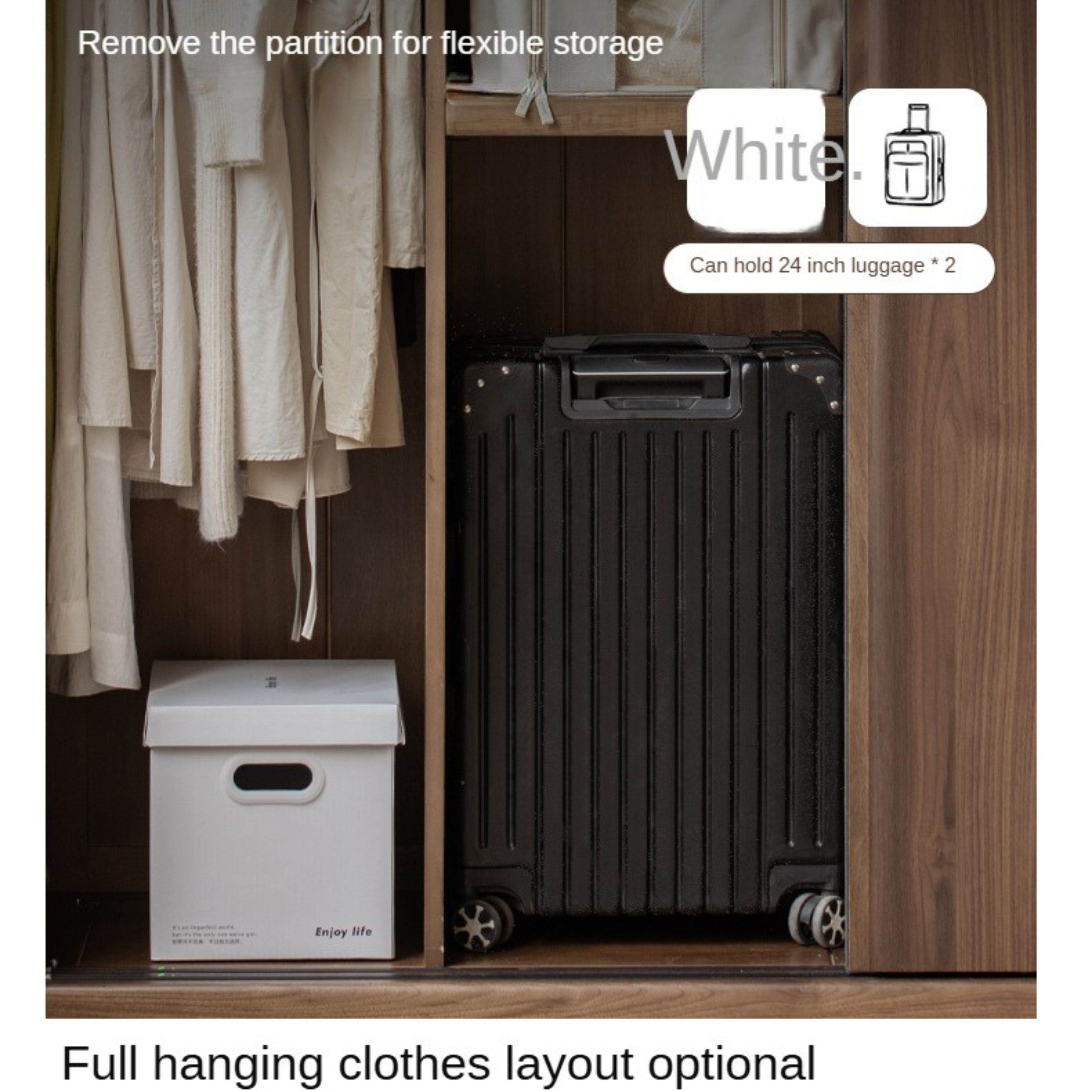 Black Walnut Solid Wood Wardrobe Sliding Door
