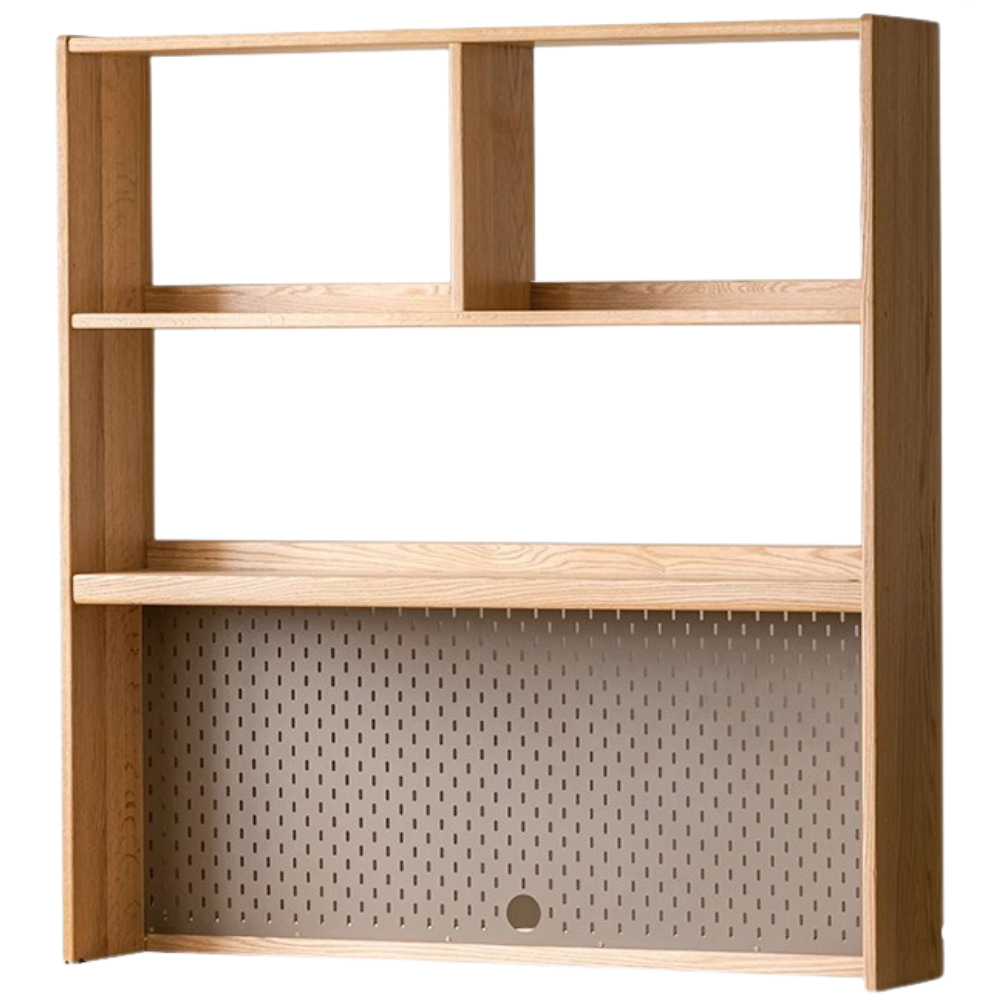 Beech, Oak Solid Wood Study Desk with Shelf