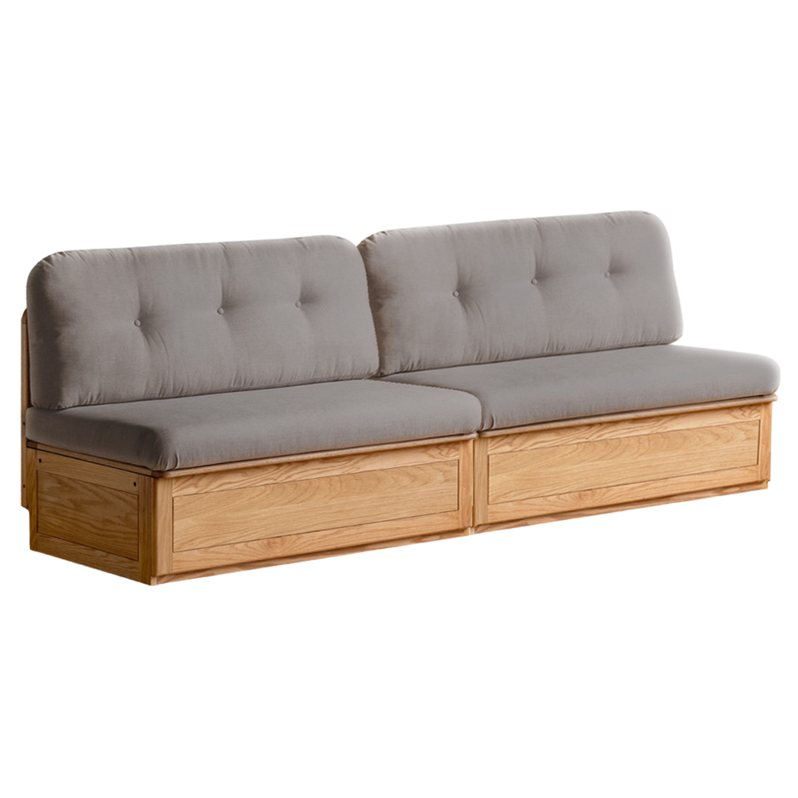 Oak Solid Wood Fabric Card Seat Floor Box Sofa