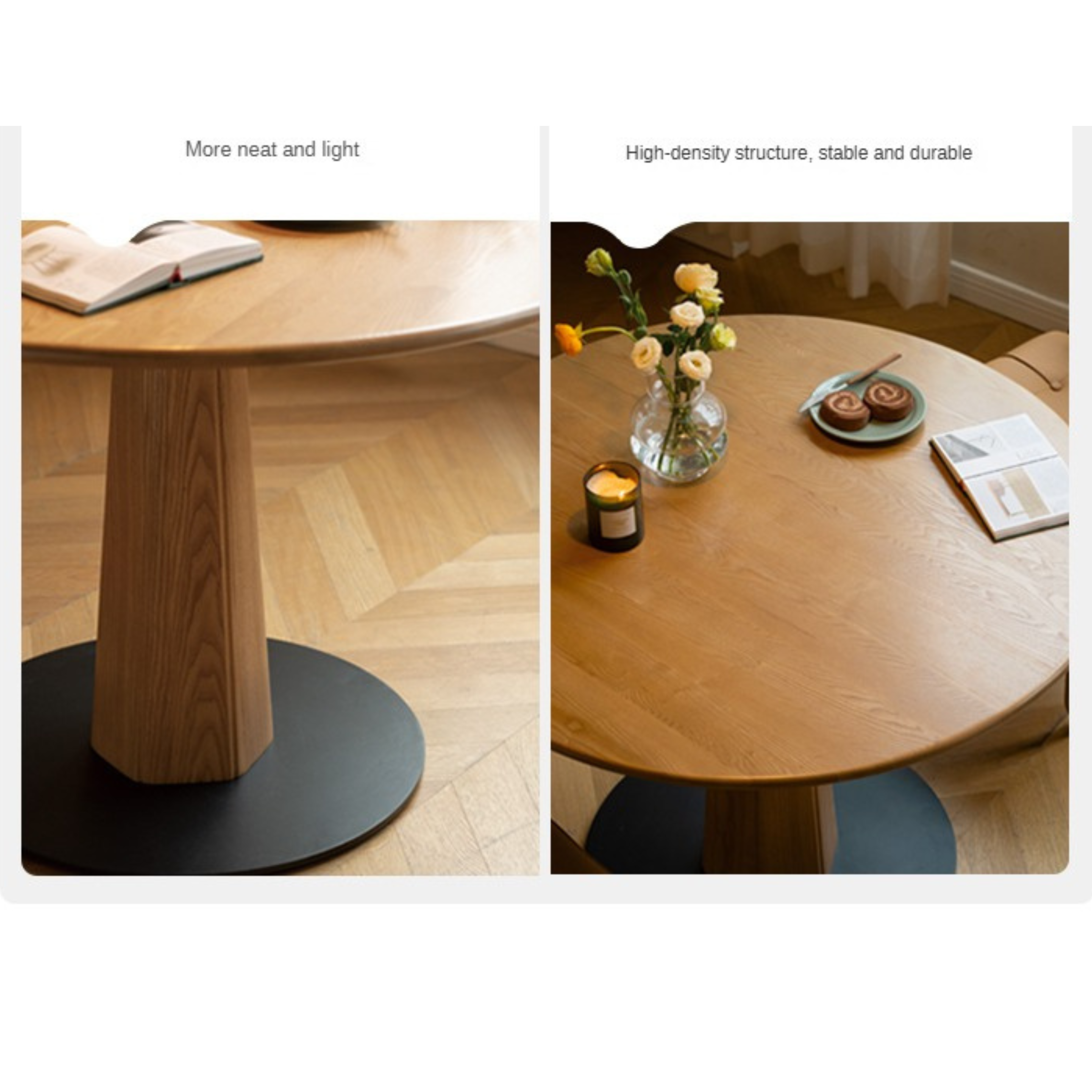 Ash Solid Wood Nordic Dining Round Table