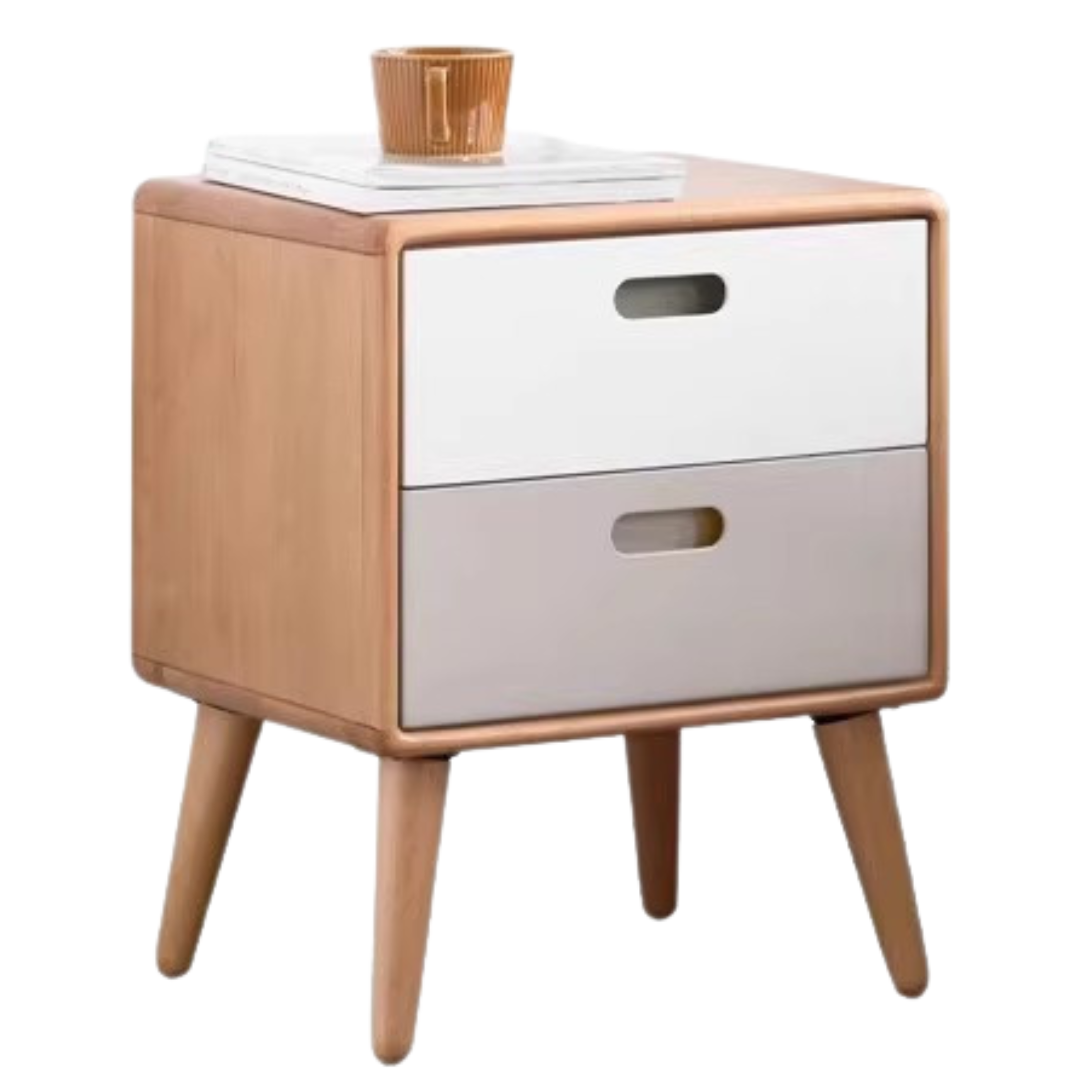 Beech solid wood Nightstand.