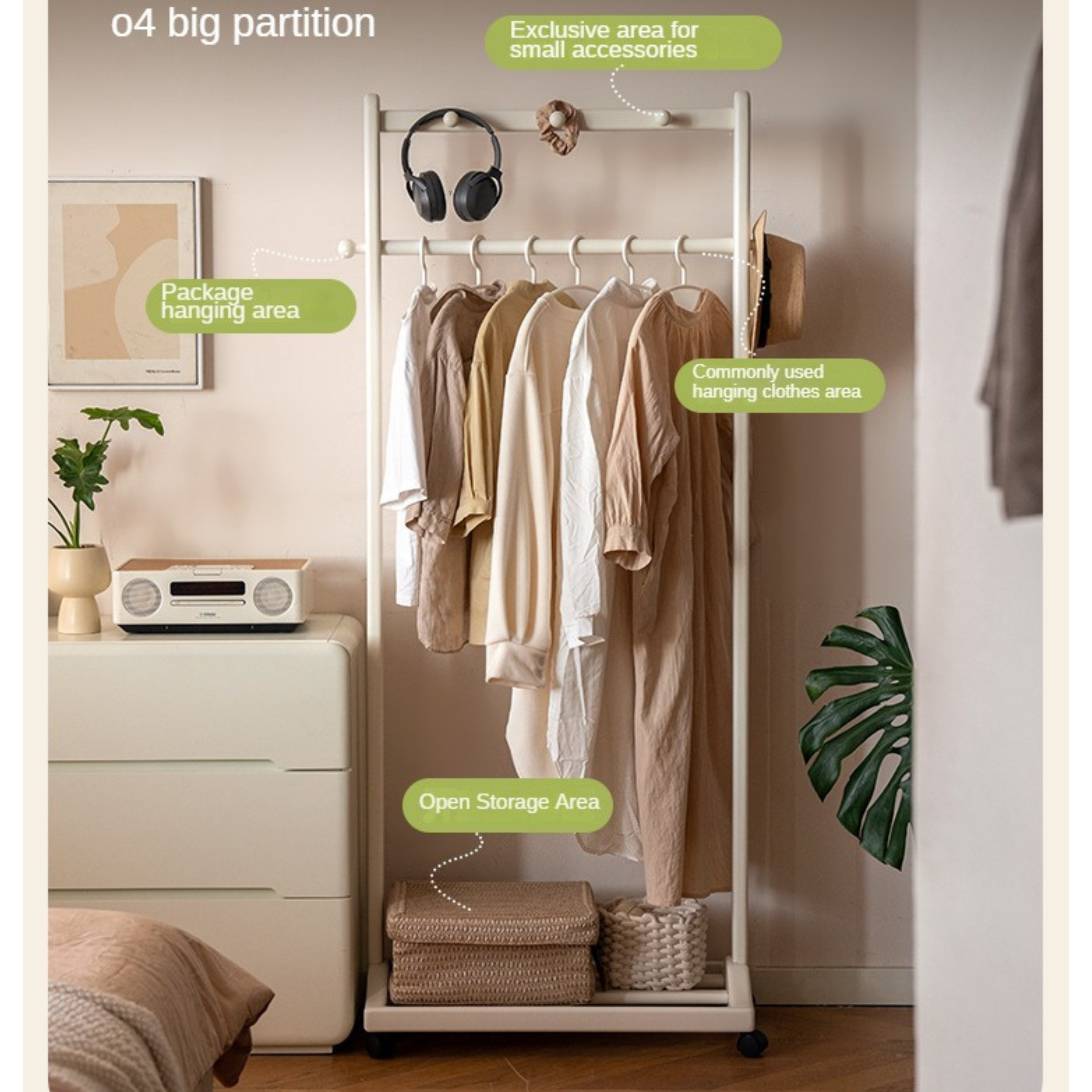 Birch Solid Wood White Cream Style Hanger