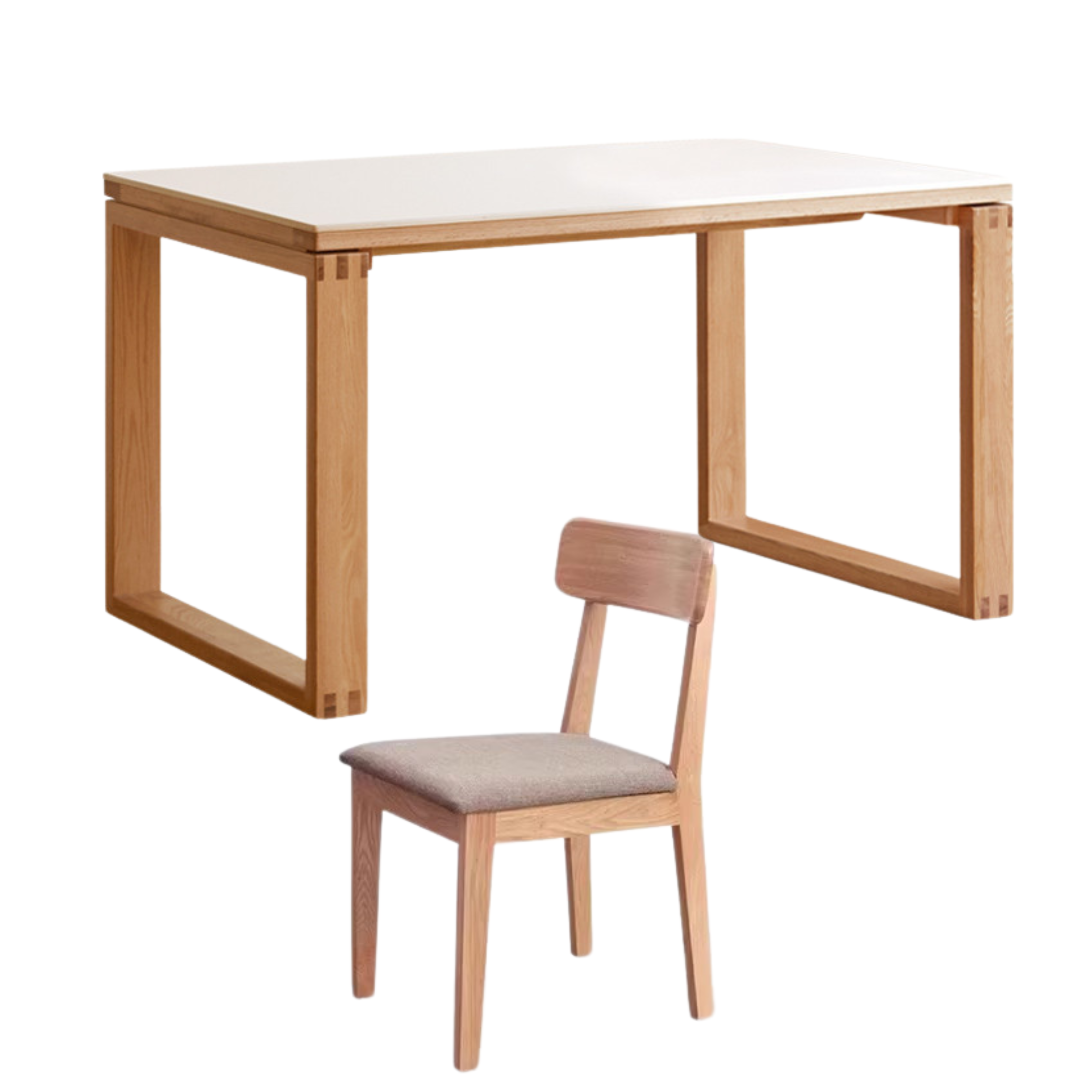 Oak Solid Wood Rectangular Rock Slab Dining Table