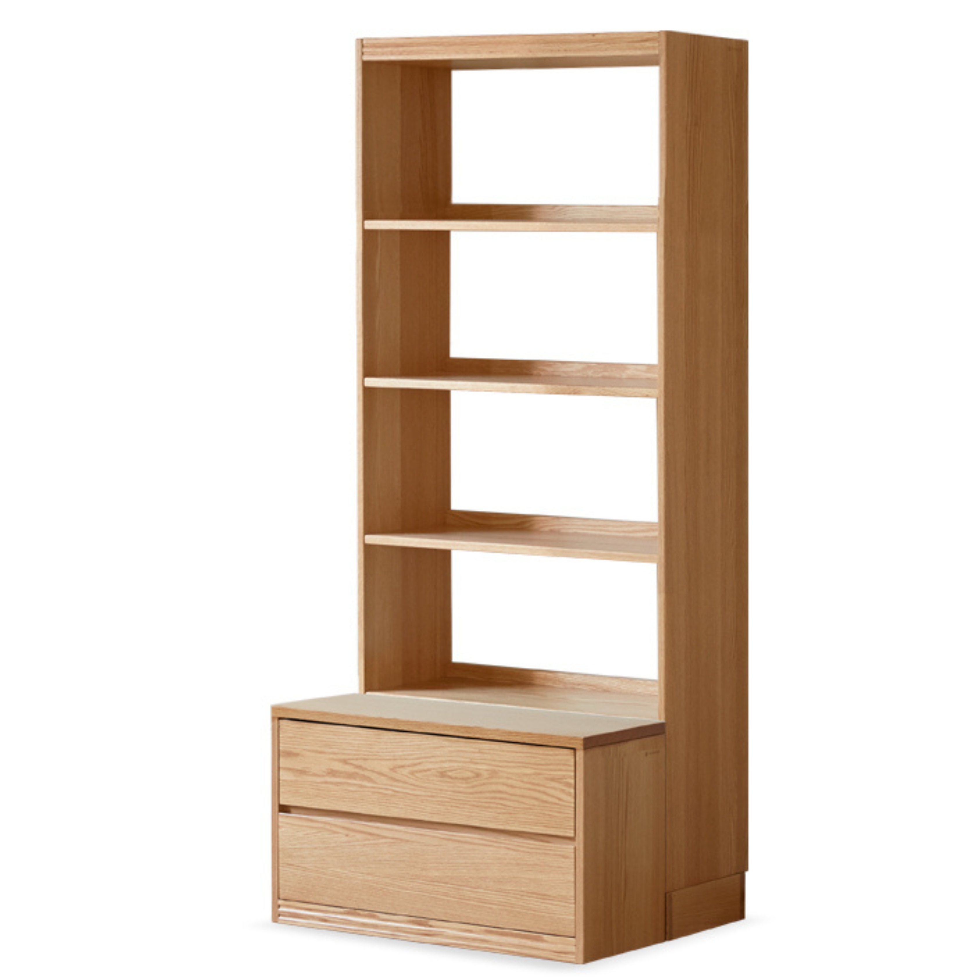Oak Solid Wood Wall-To-Wall With Seat Combined Bookshelf