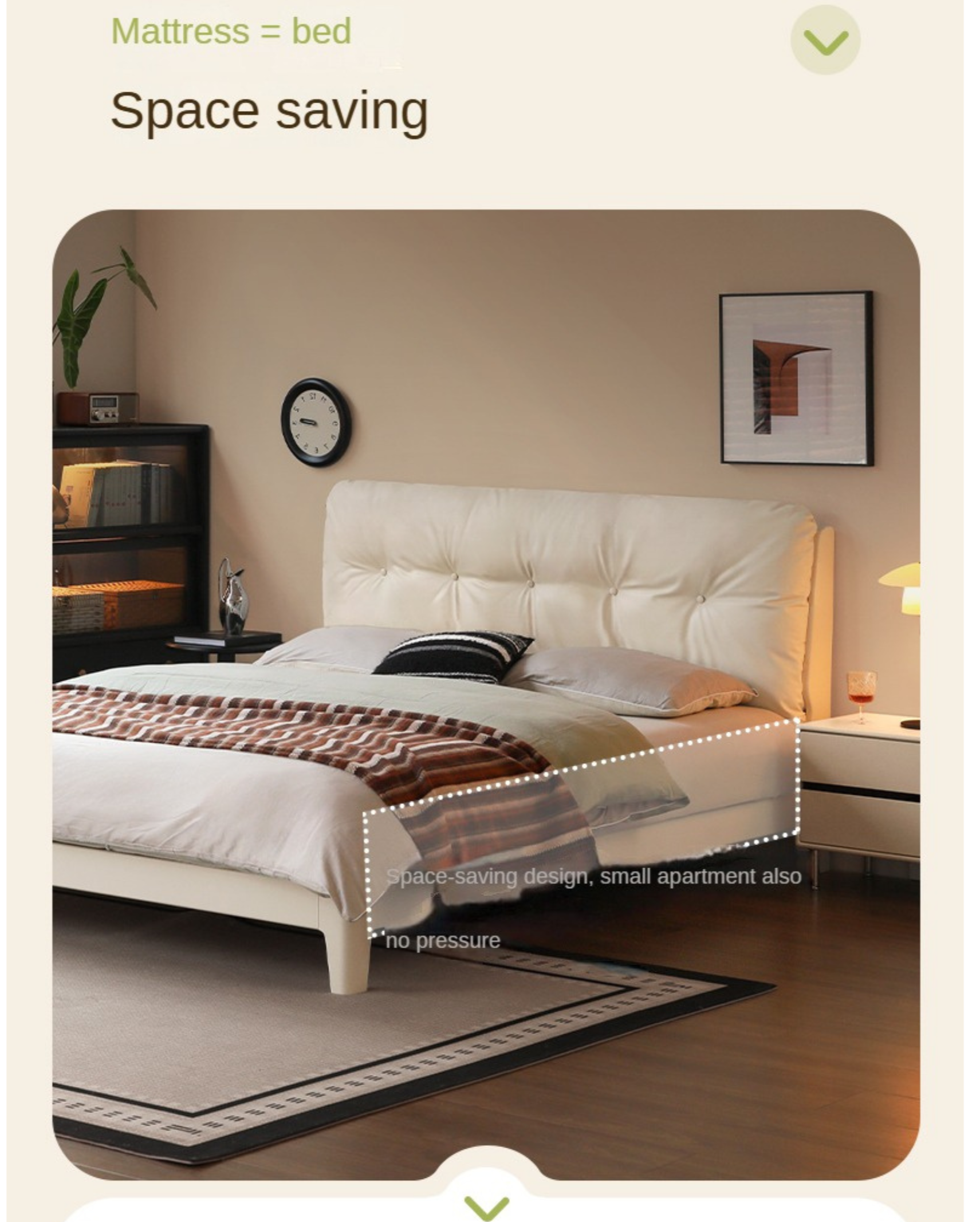 Rubber Solid Wood Fabric Leather Soft Bed