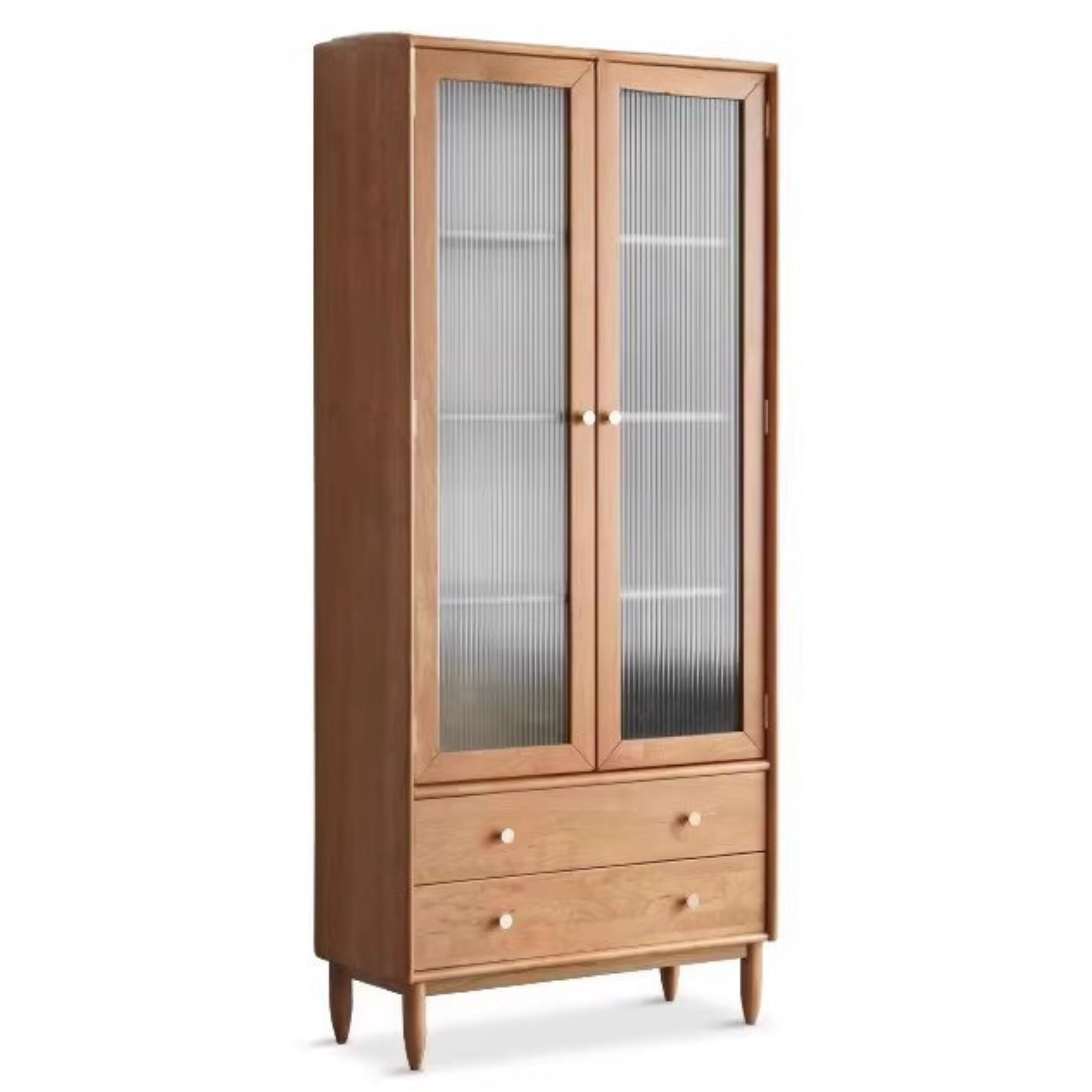 Cherry Solid Wood Bookcase Nordic Modern Cabinet Office Bookshelf