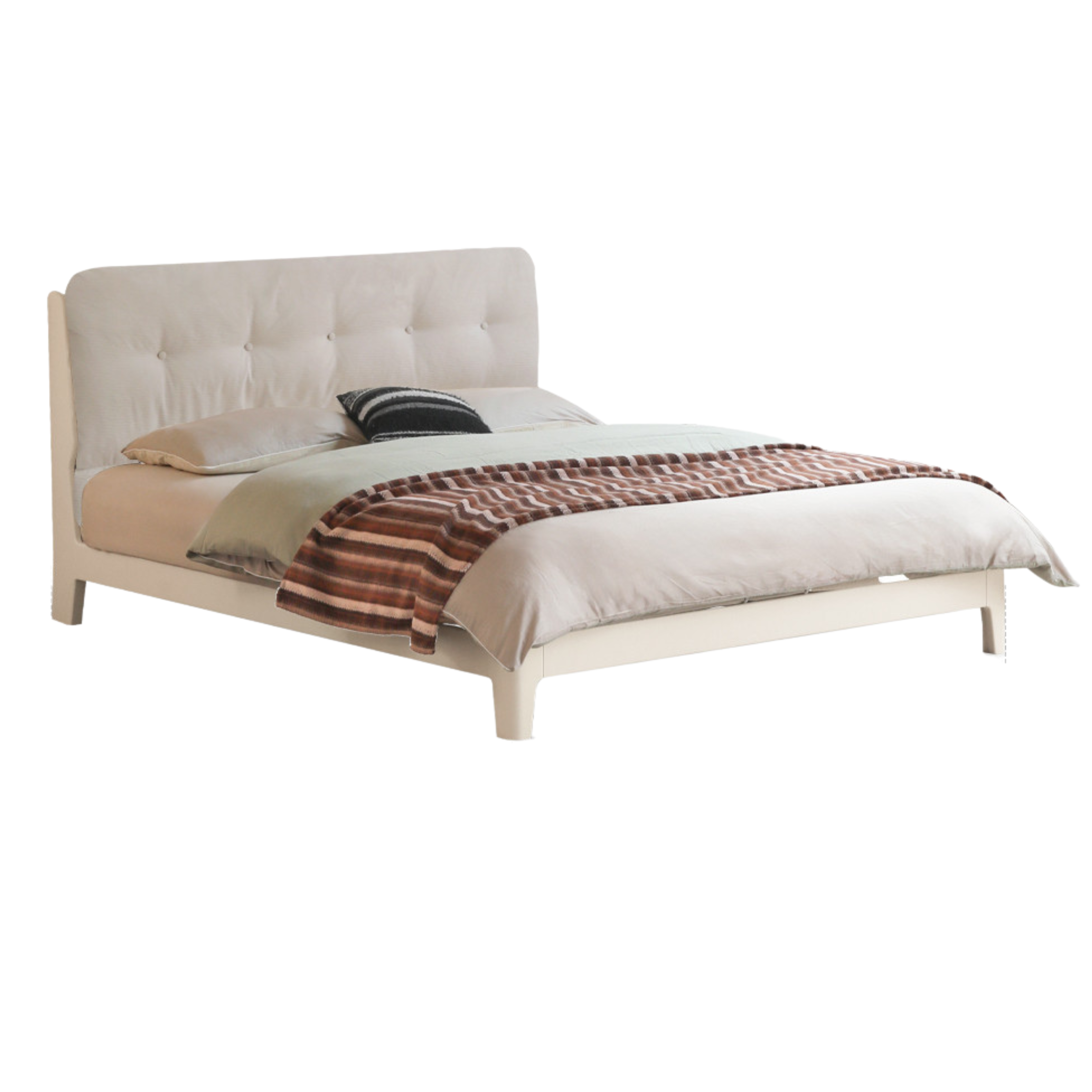 Rubber Solid Wood Fabric Leather Soft Bed
