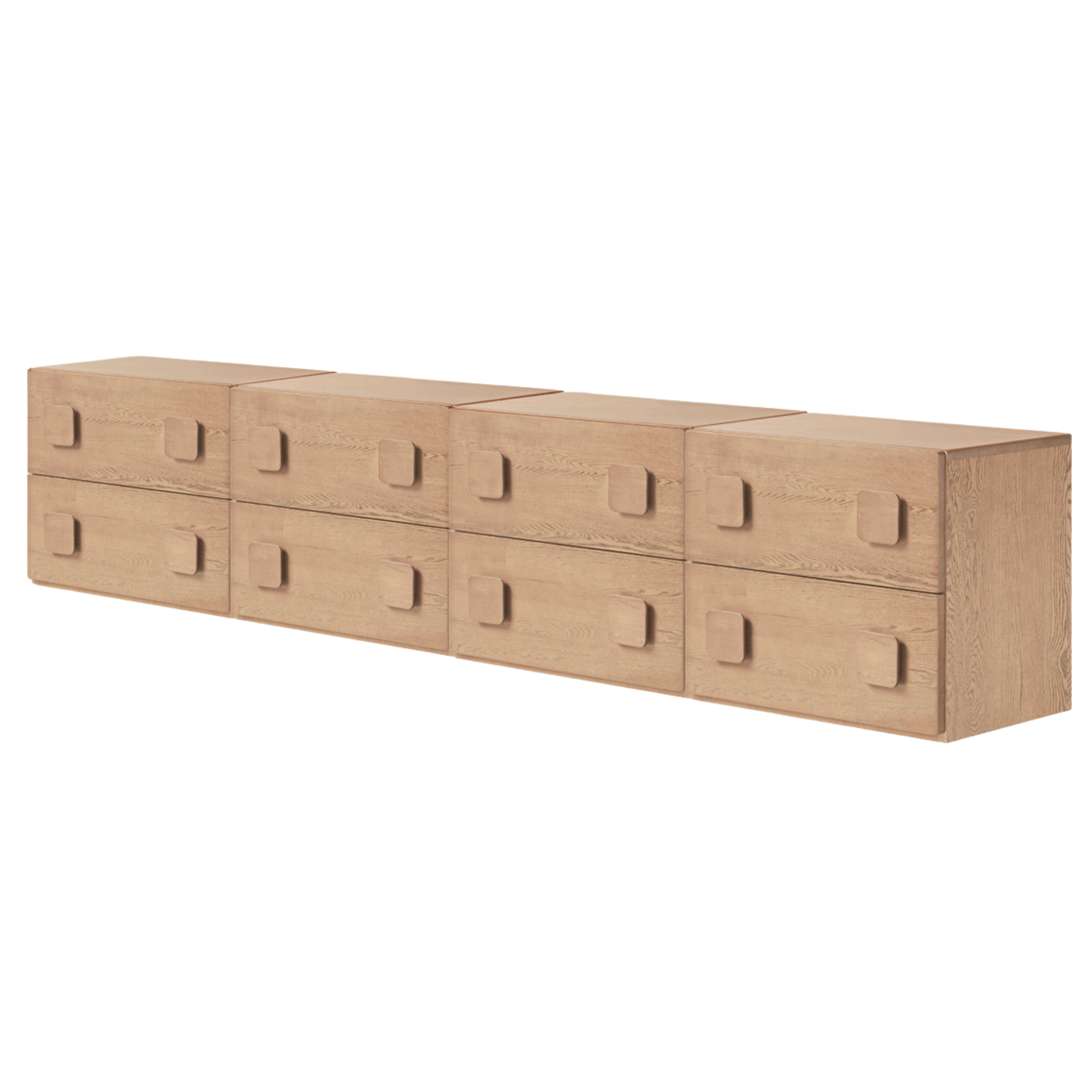 Poplar, Black Walnut, Ash, Cherry, Oak Solid Wood Retro Module Combination TV Cabinet.