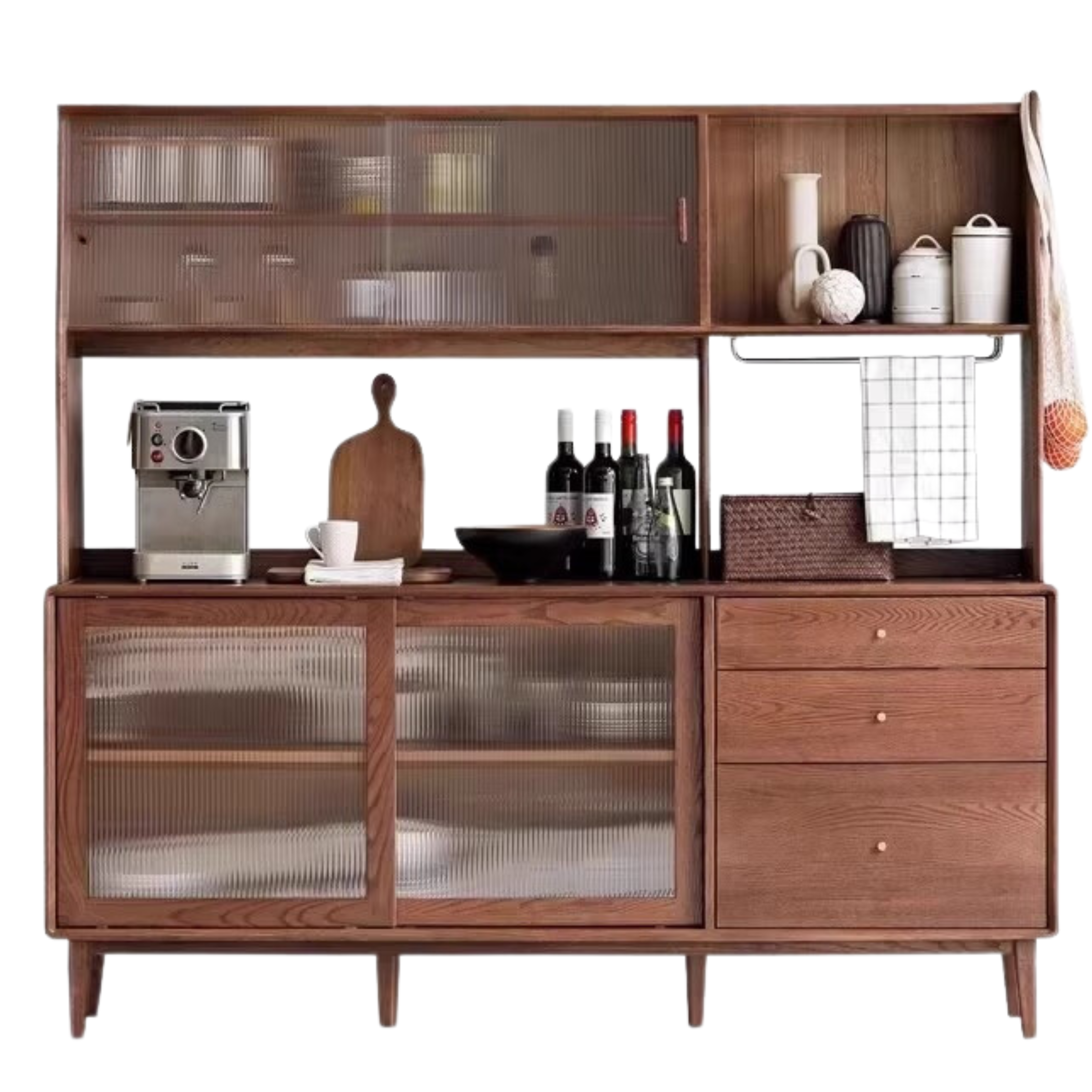 Oak Solid Wood Sideboard, Buffet Cabinet