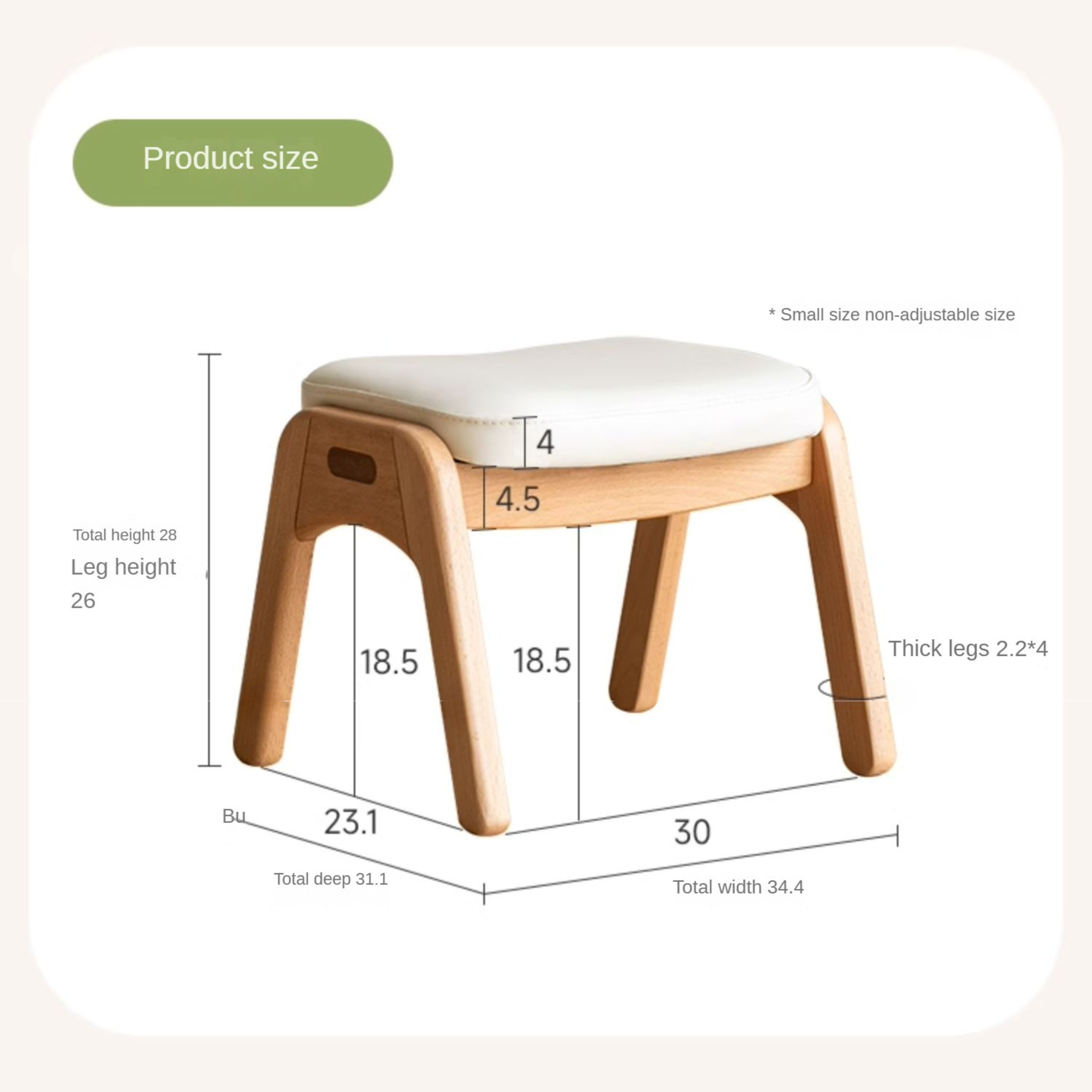Beech Solid Wood Children's Lift Study Chair.