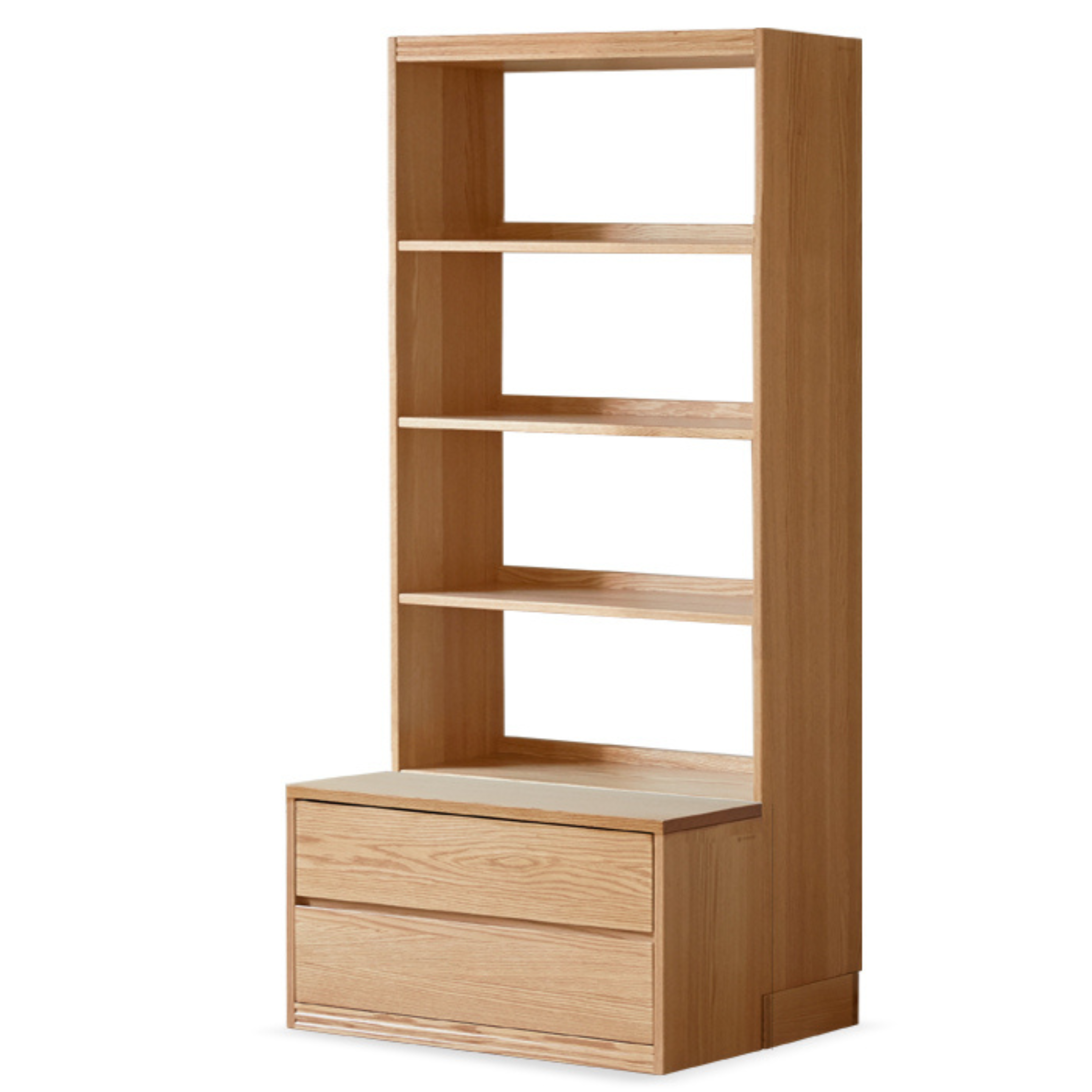 Oak Solid Wood Wall-To-Wall With Seat Combined Bookshelf