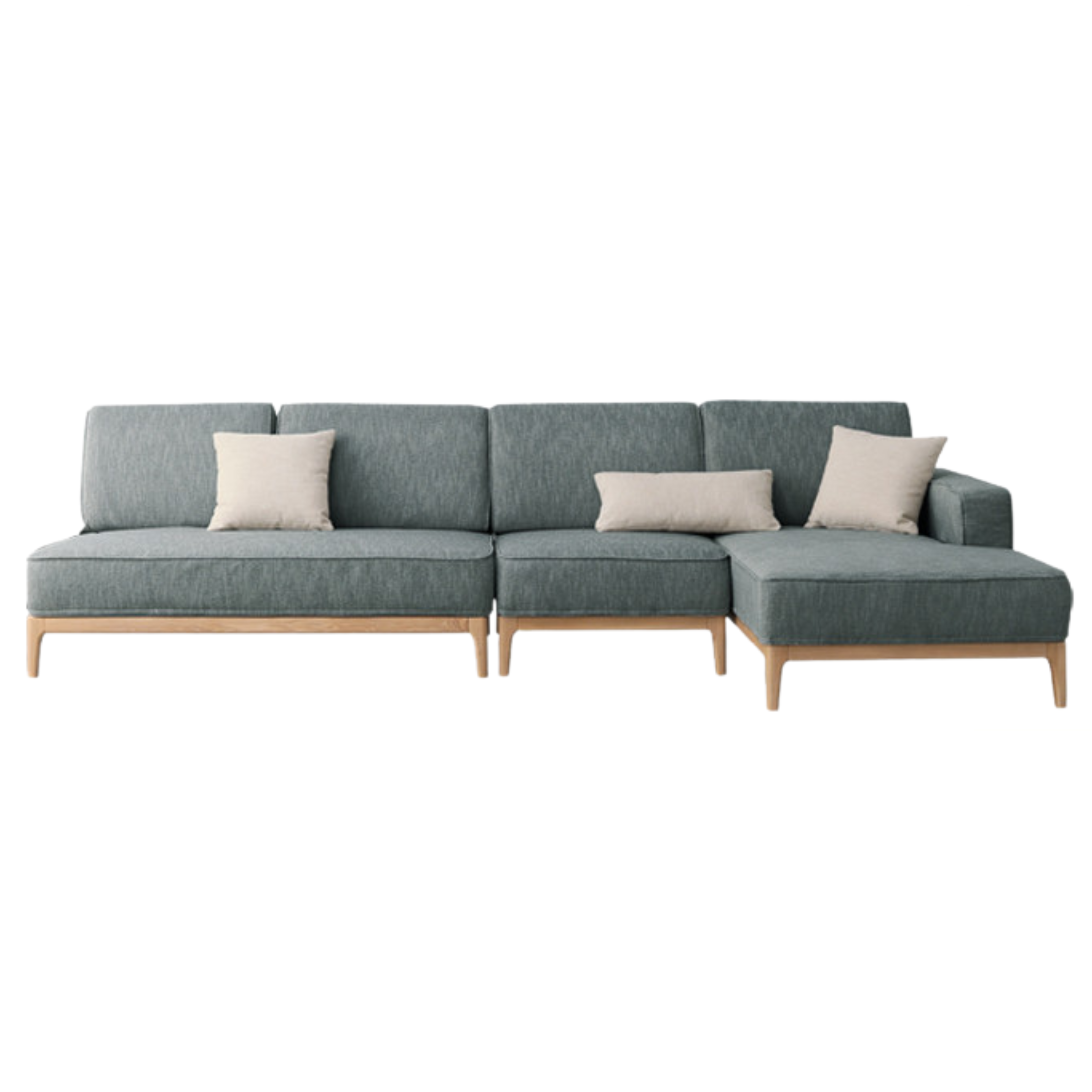 Ash Solid Wood Fabric Corner Sofa Modern Simple