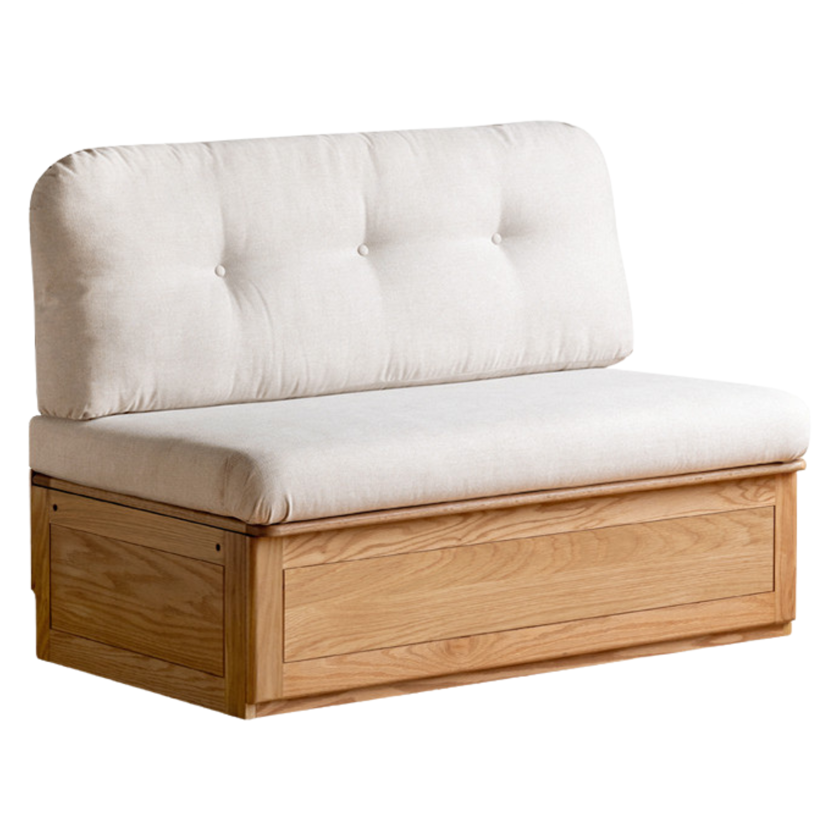 Oak Solid Wood Fabric Card Seat Floor Box Sofa