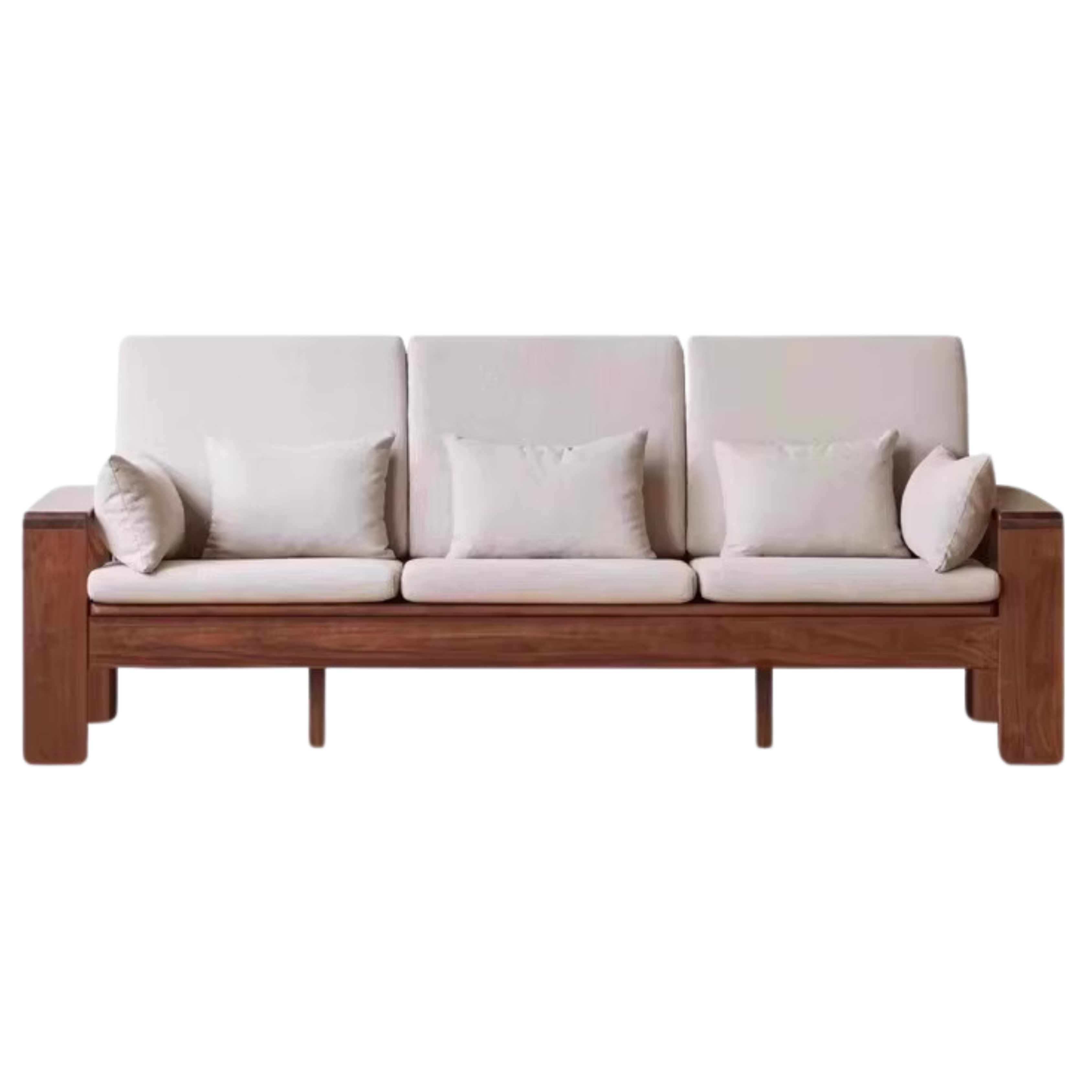Black Walnut Solid Wood Fabric Sofa Nordic Dual-purpose Sofa)