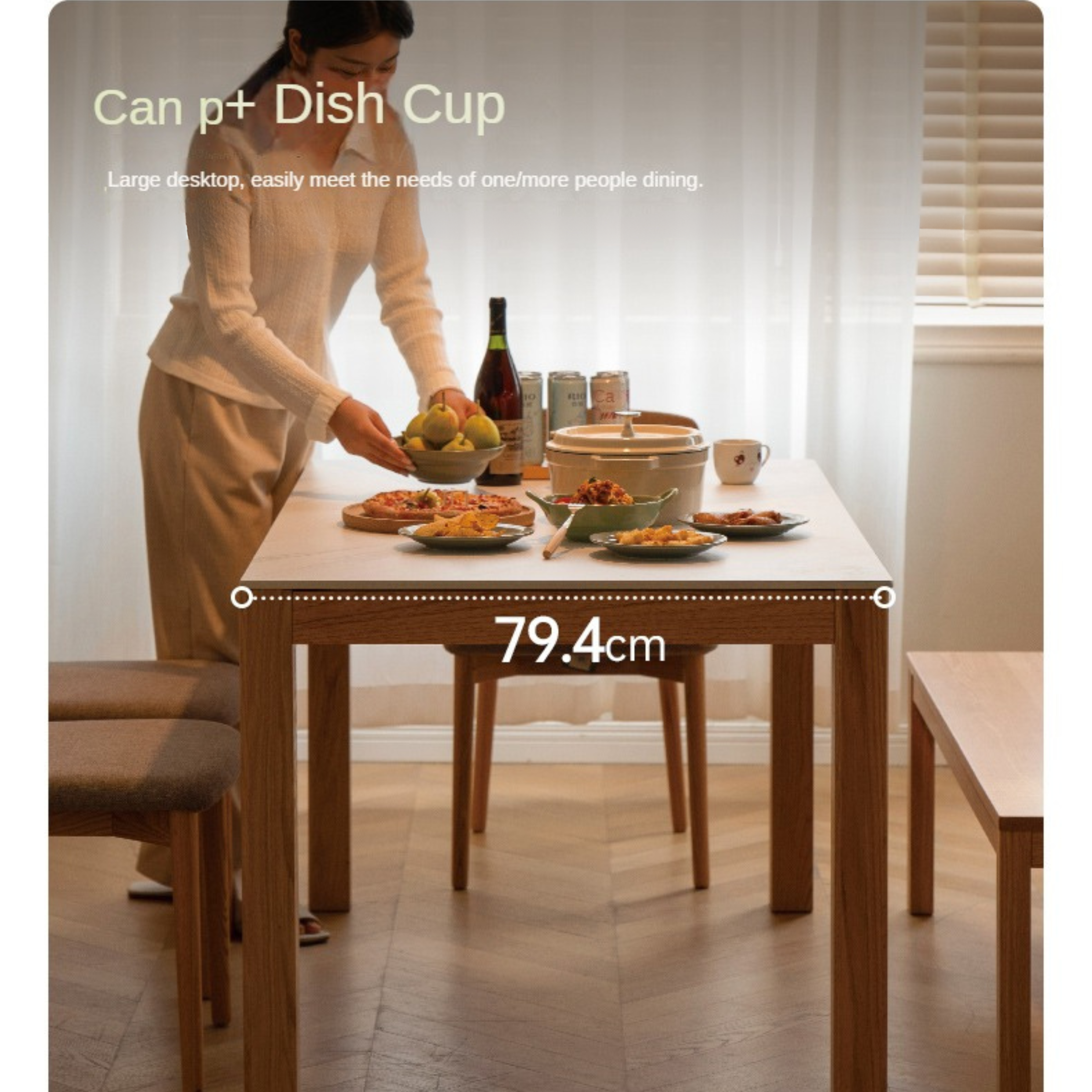 Oak Solid Wood Rectangular Rock Plate Dining Table