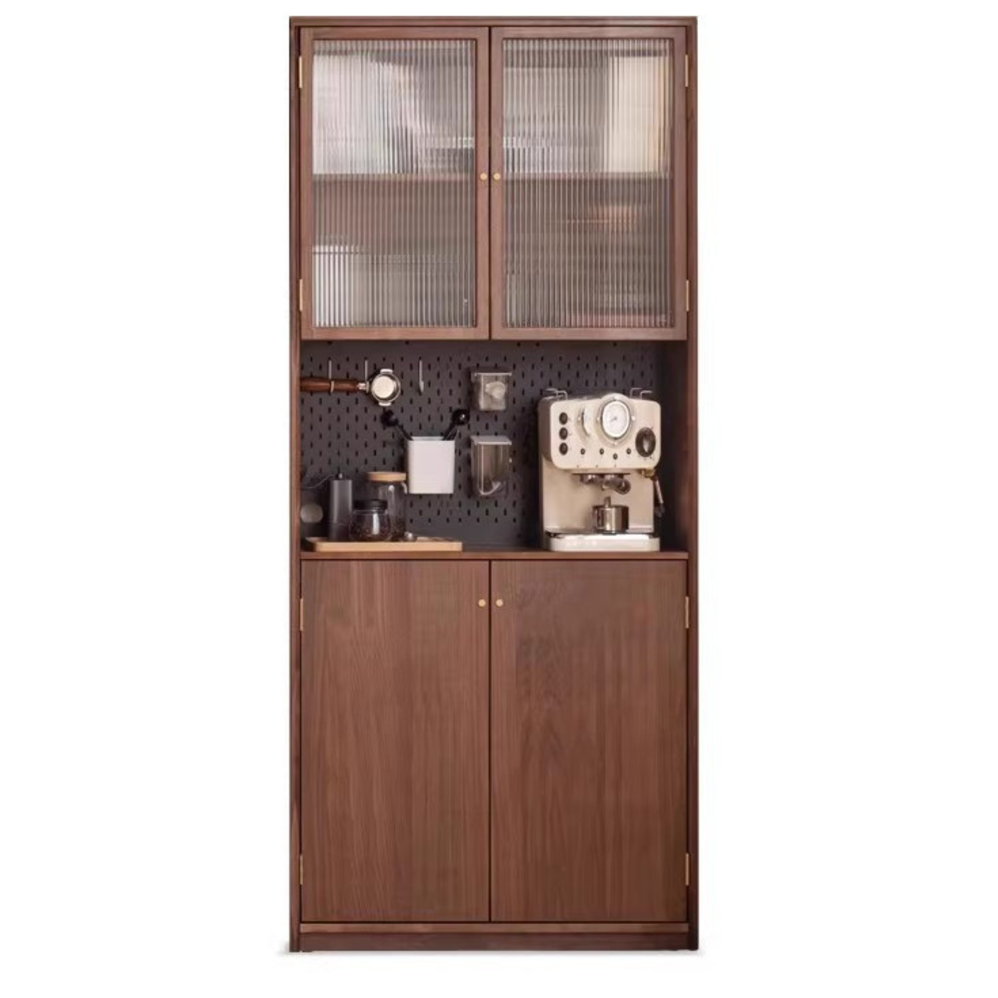 Black Walnut Solid Wood Bookcase Floor-Standing Free Combination Bookshelf