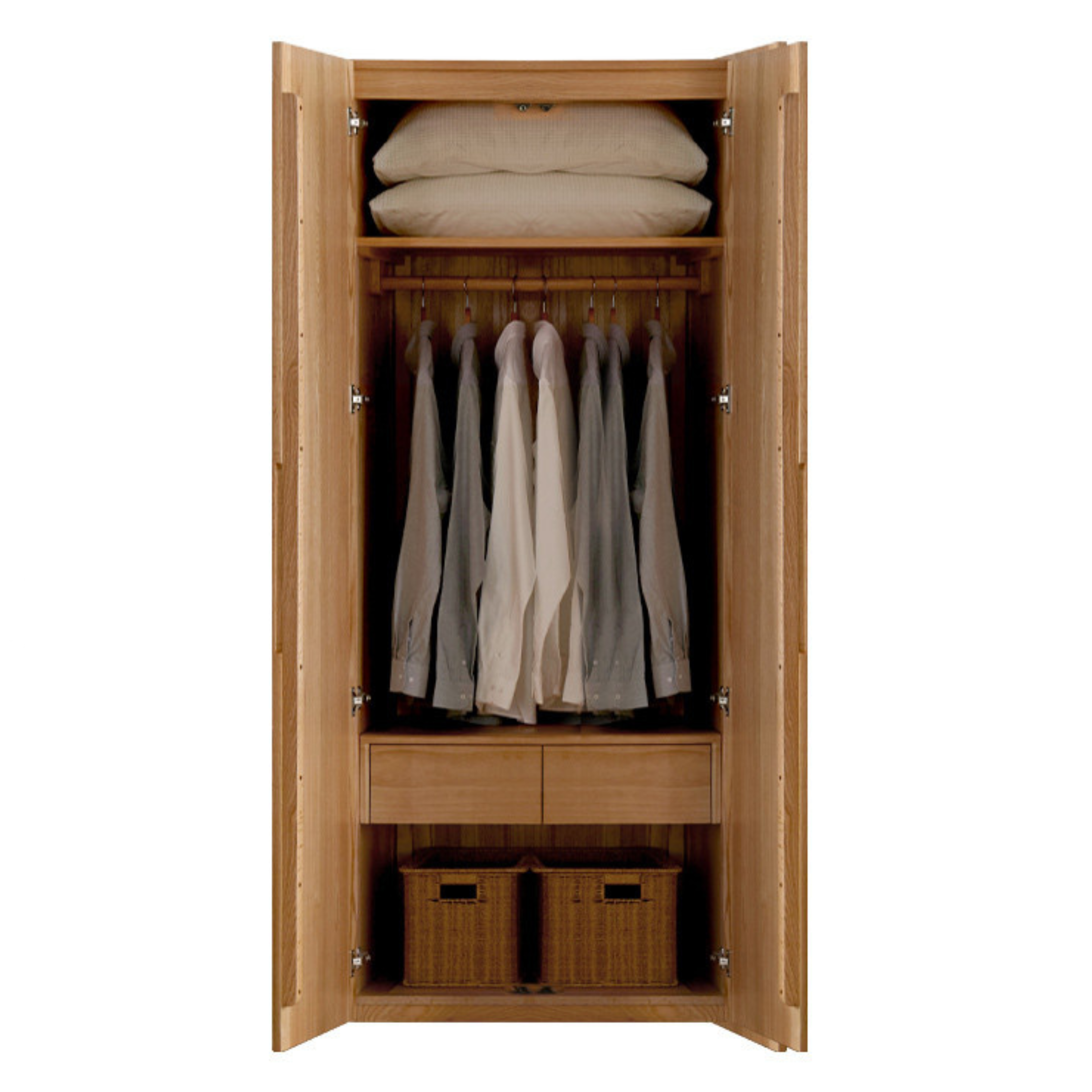 Oak Solid Wood Nordic Wardrobe