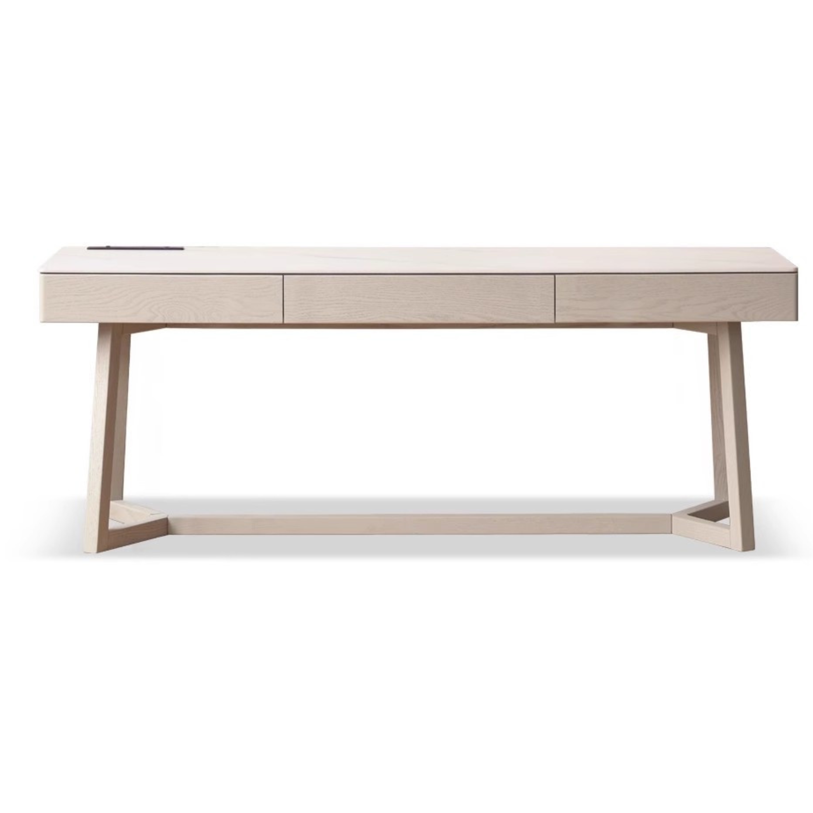 Oak, Poplar Solid Wood Slate Warm Elegant Desk With Drawer