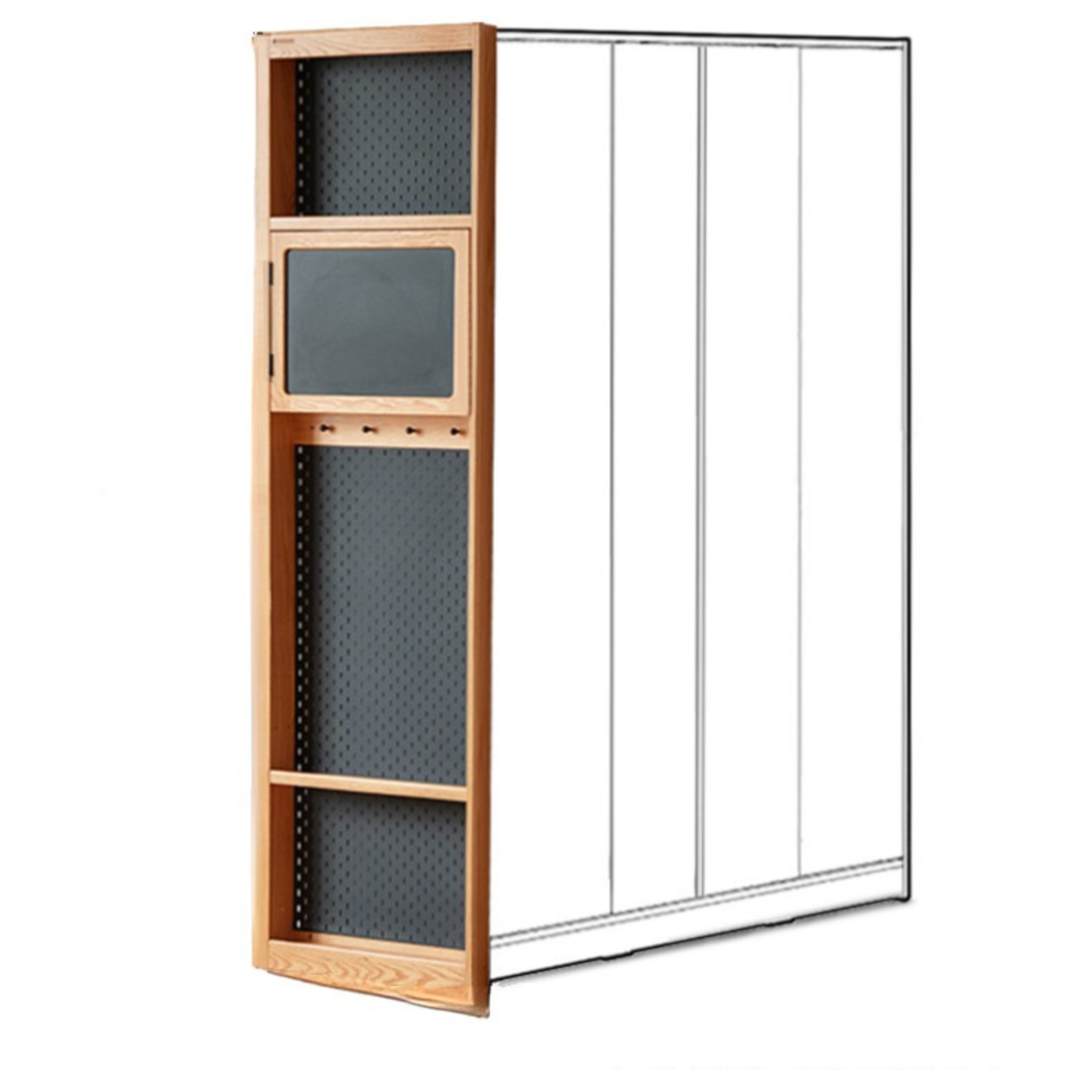 Cherry Solid Wood Retro Sliding Door Wardrobe.