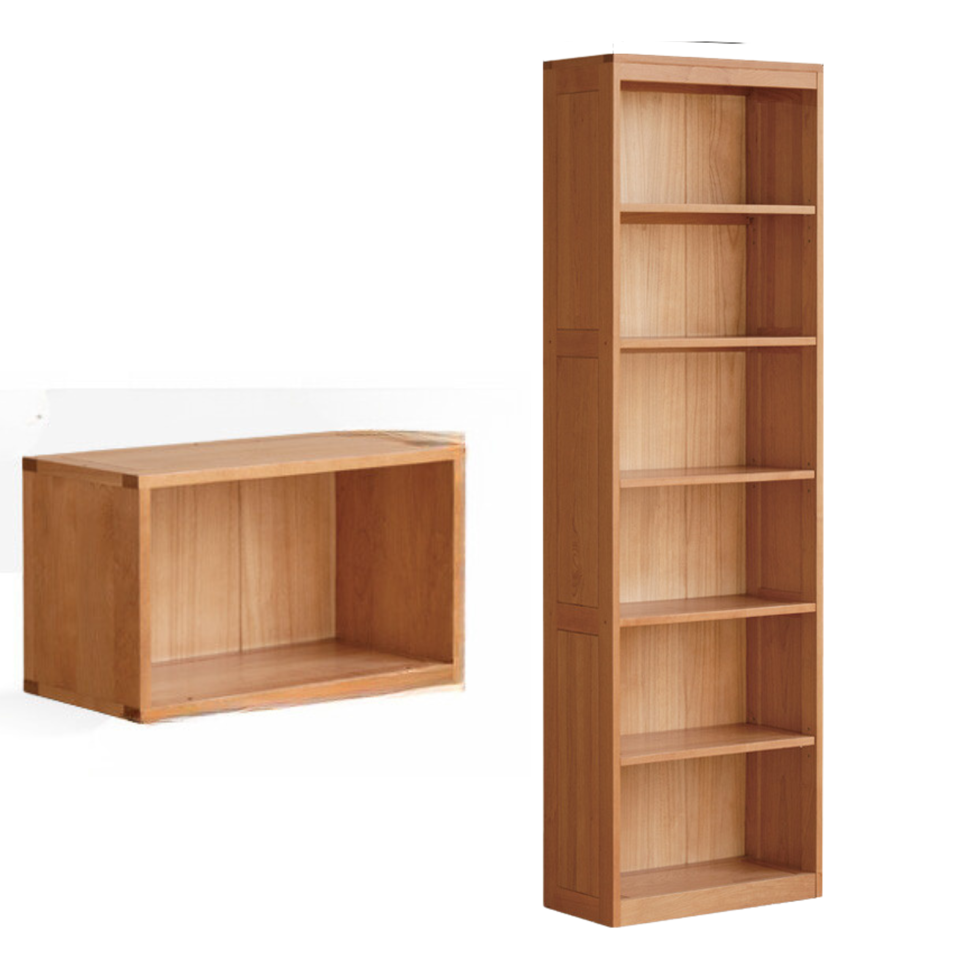Cherry Solid Wood Bookcase Floor-Standing Free Combination Bookshelf