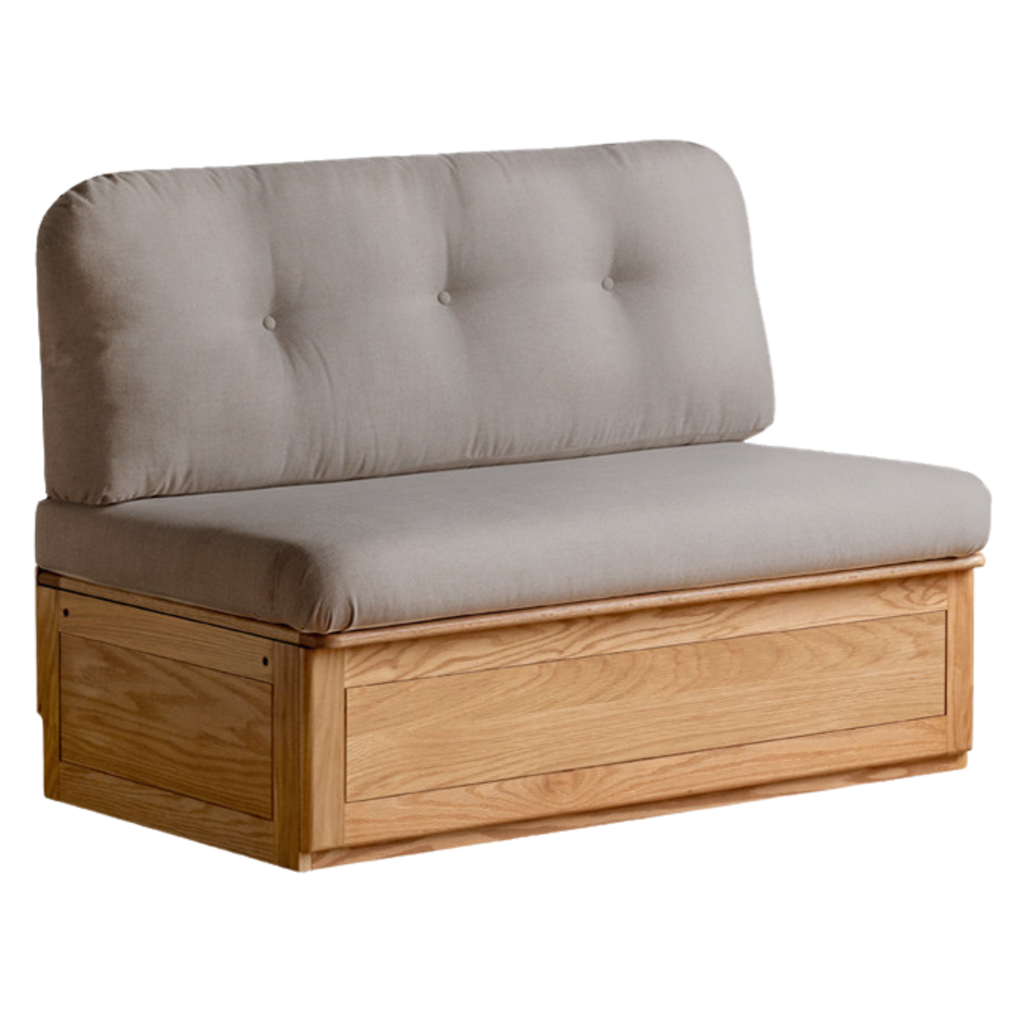 Oak Solid Wood Fabric Card Seat Floor Box Sofa
