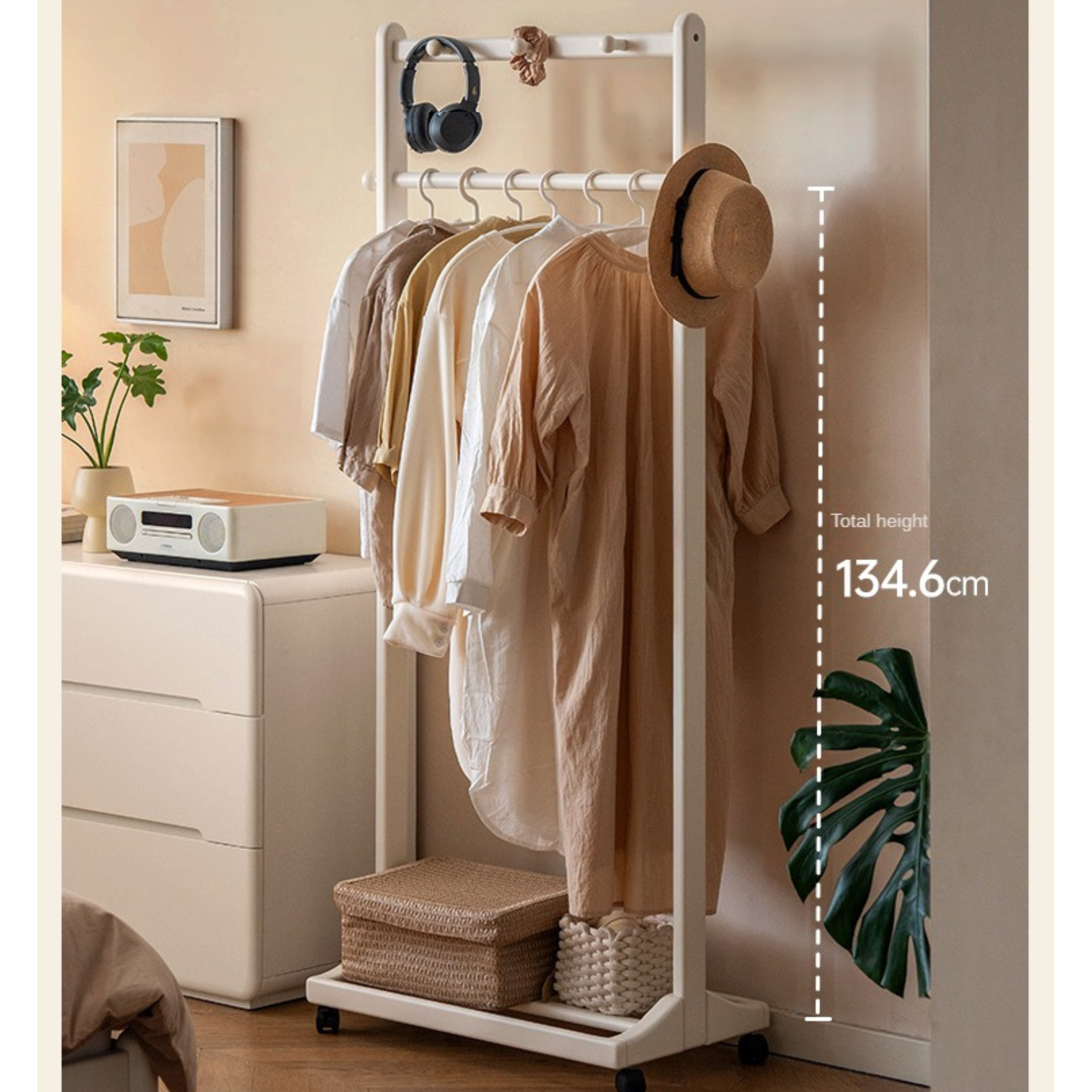 Birch Solid Wood White Cream Style Hanger