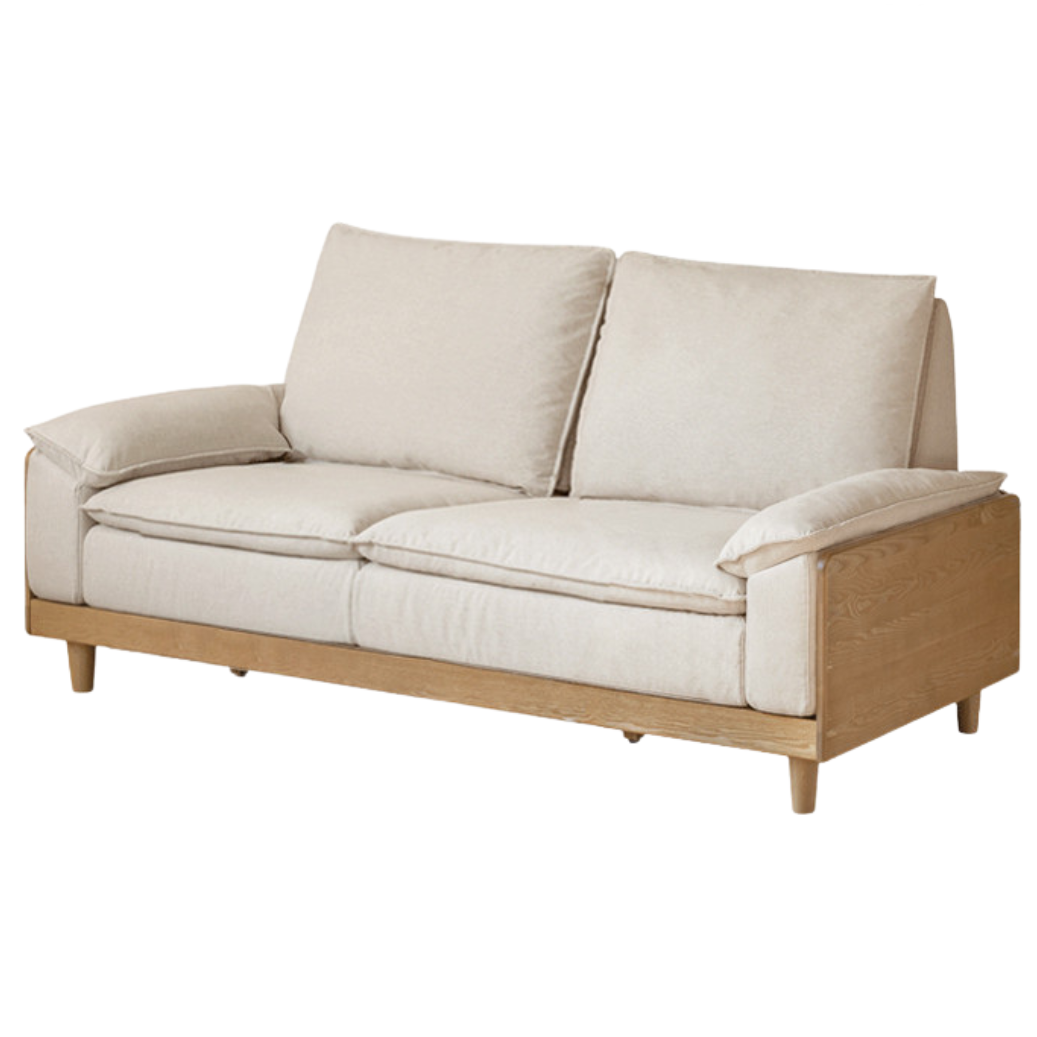 Ash Solid Wood Straight Sofa Modern