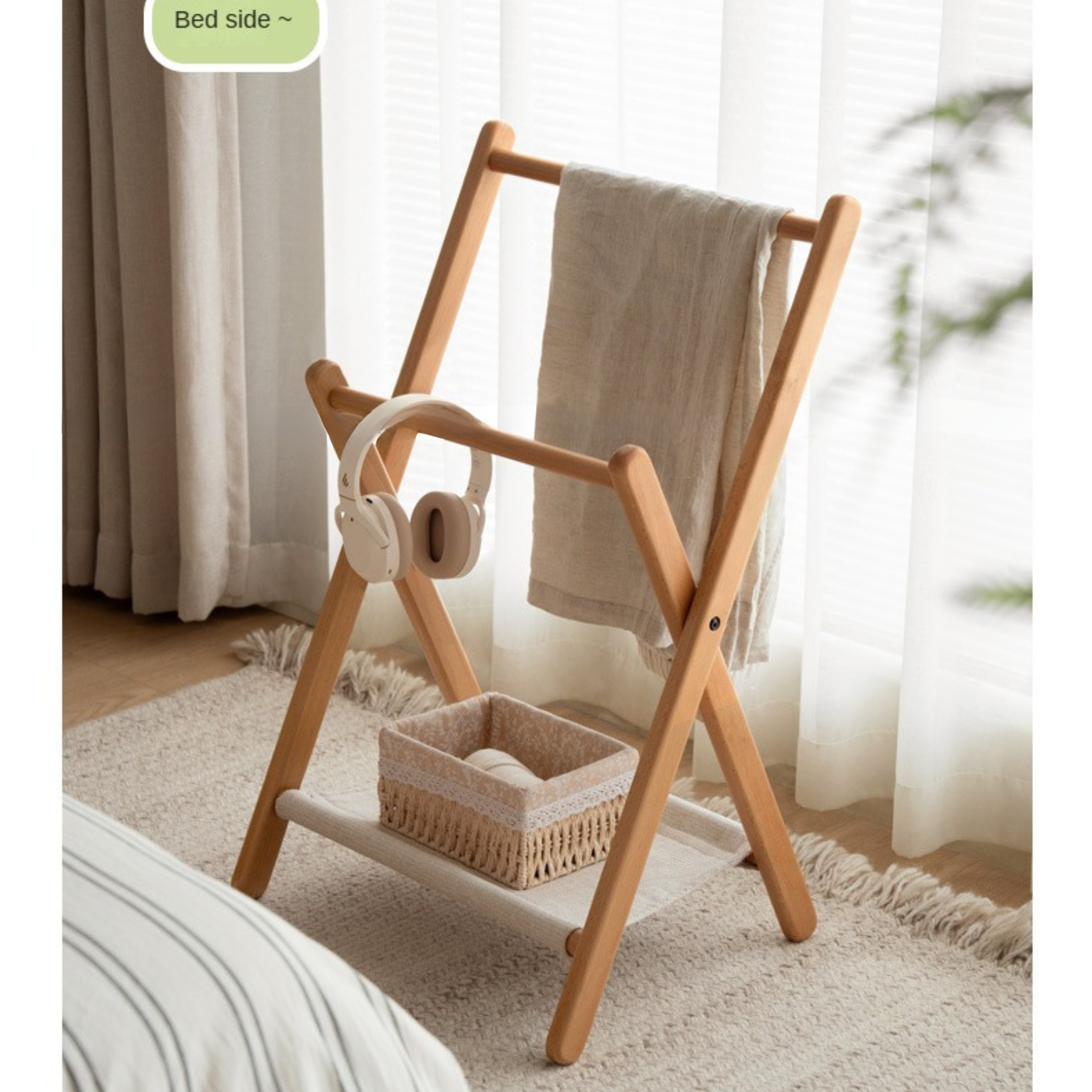 Beech solid wood clothes hanger