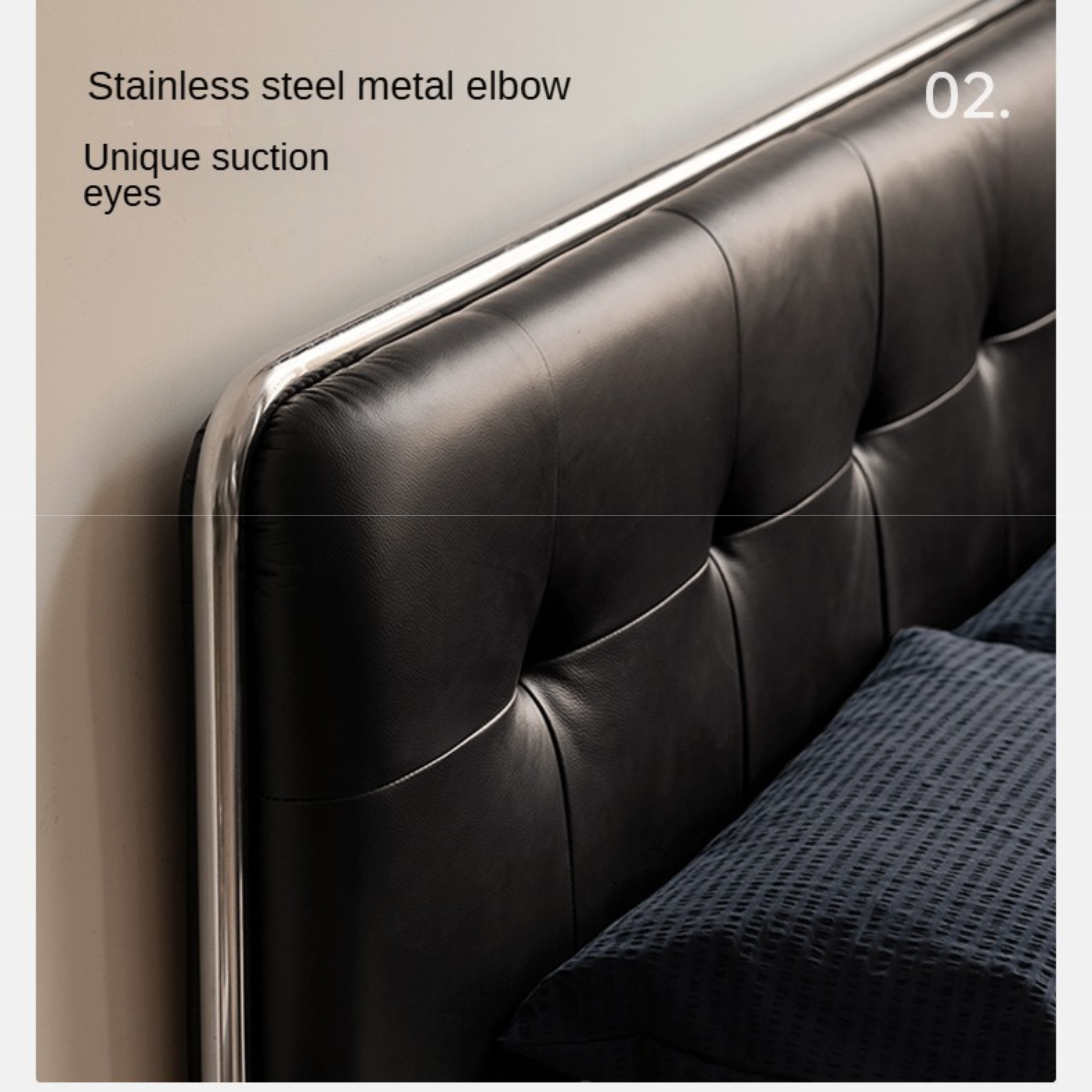 Genuine Leather High End Soft Bed