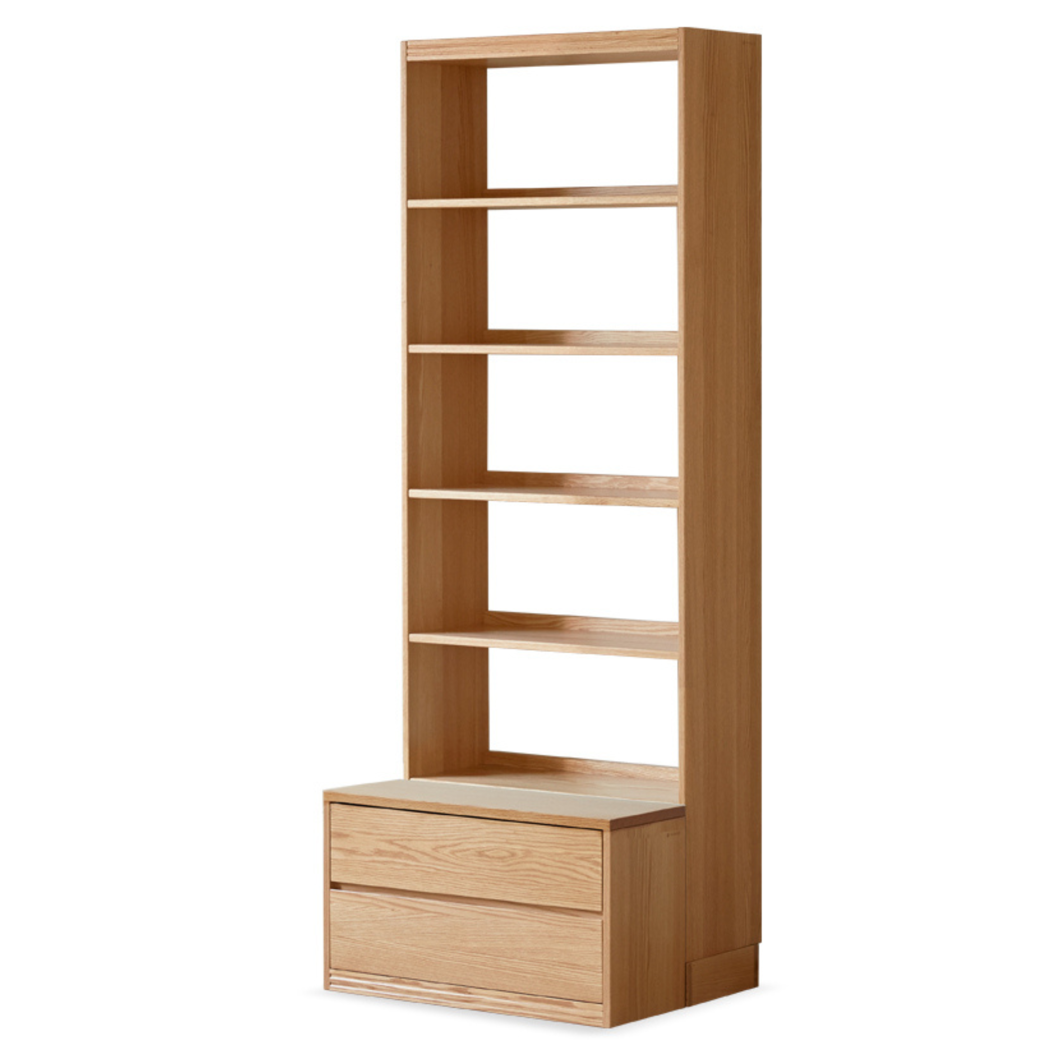 Oak Solid Wood Wall-To-Wall With Seat Combined Bookshelf