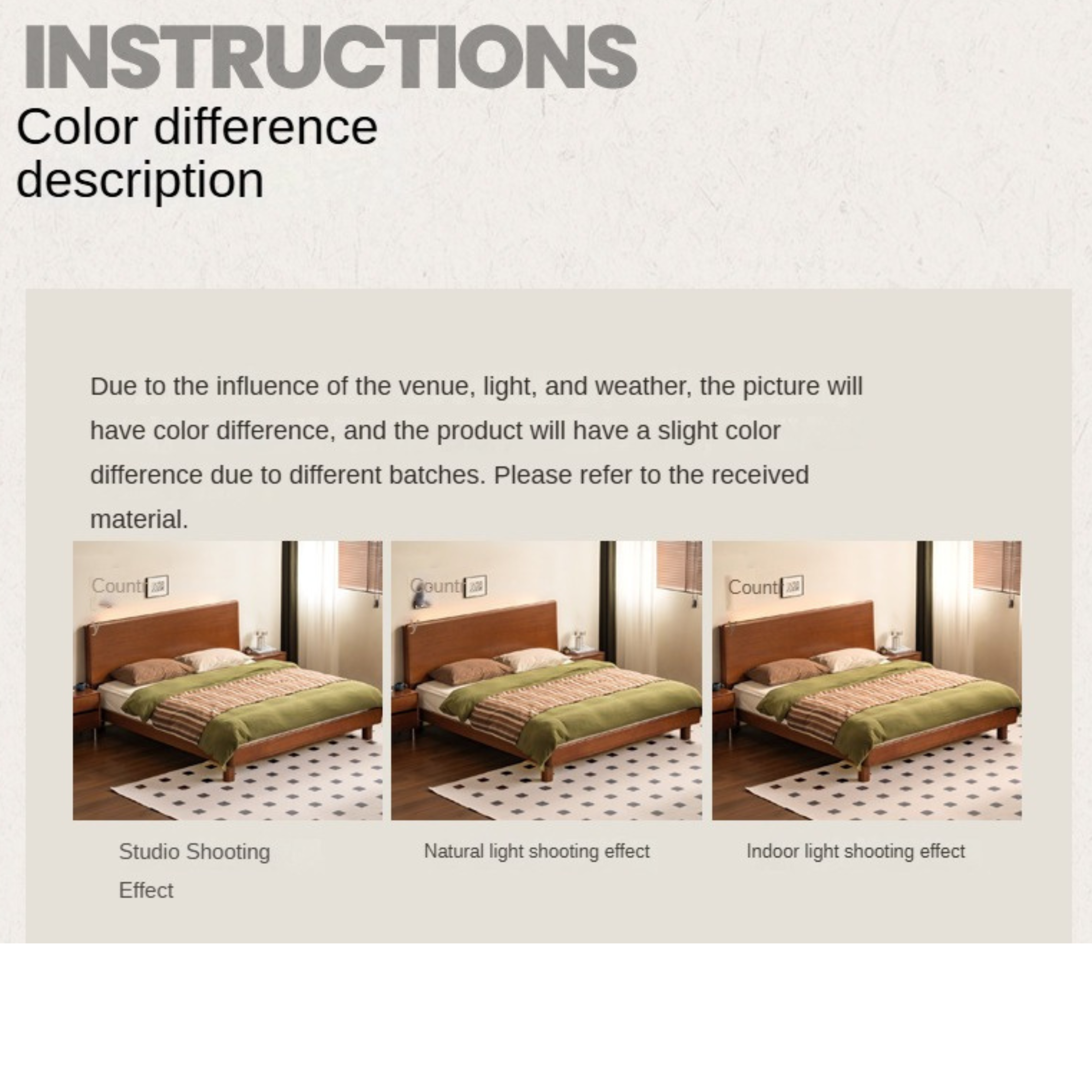 Poplar Solid Wood Large Bed