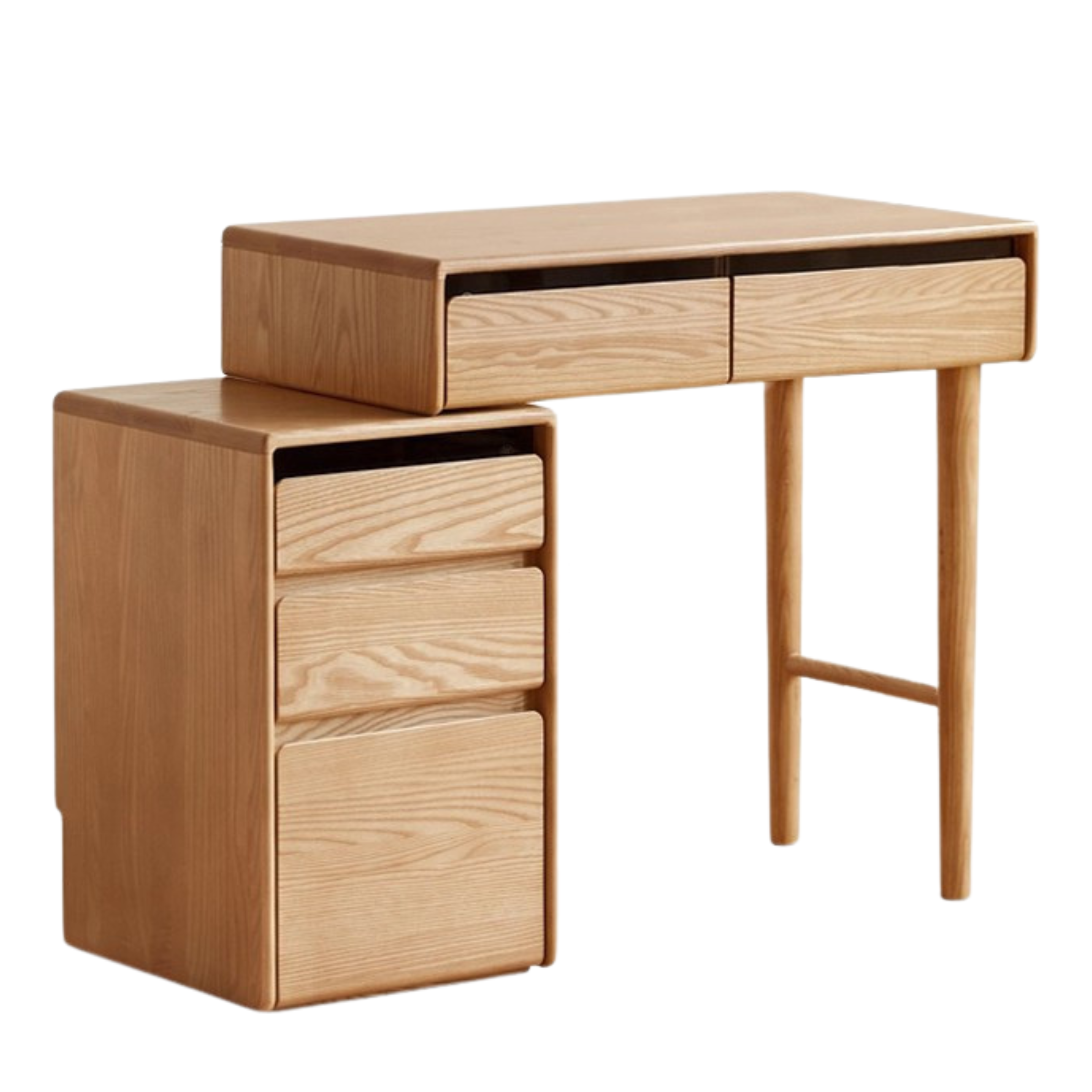 Black Walnut, Oak, Ash, Sandalwood Solid Wood Retractable Dressing Table.