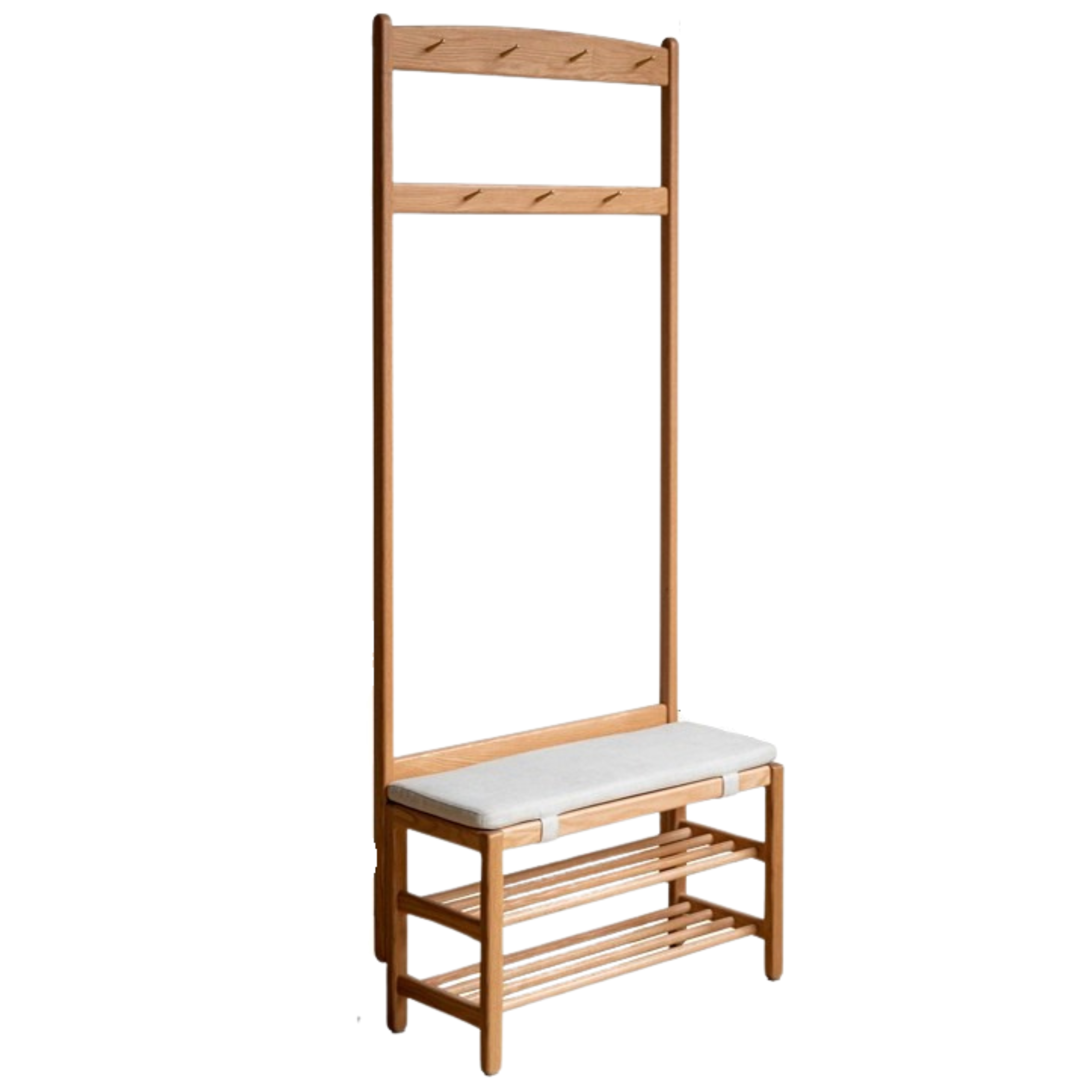 Oak, Beech Solid Wood Shoe Stool Hanger Entrance Partition