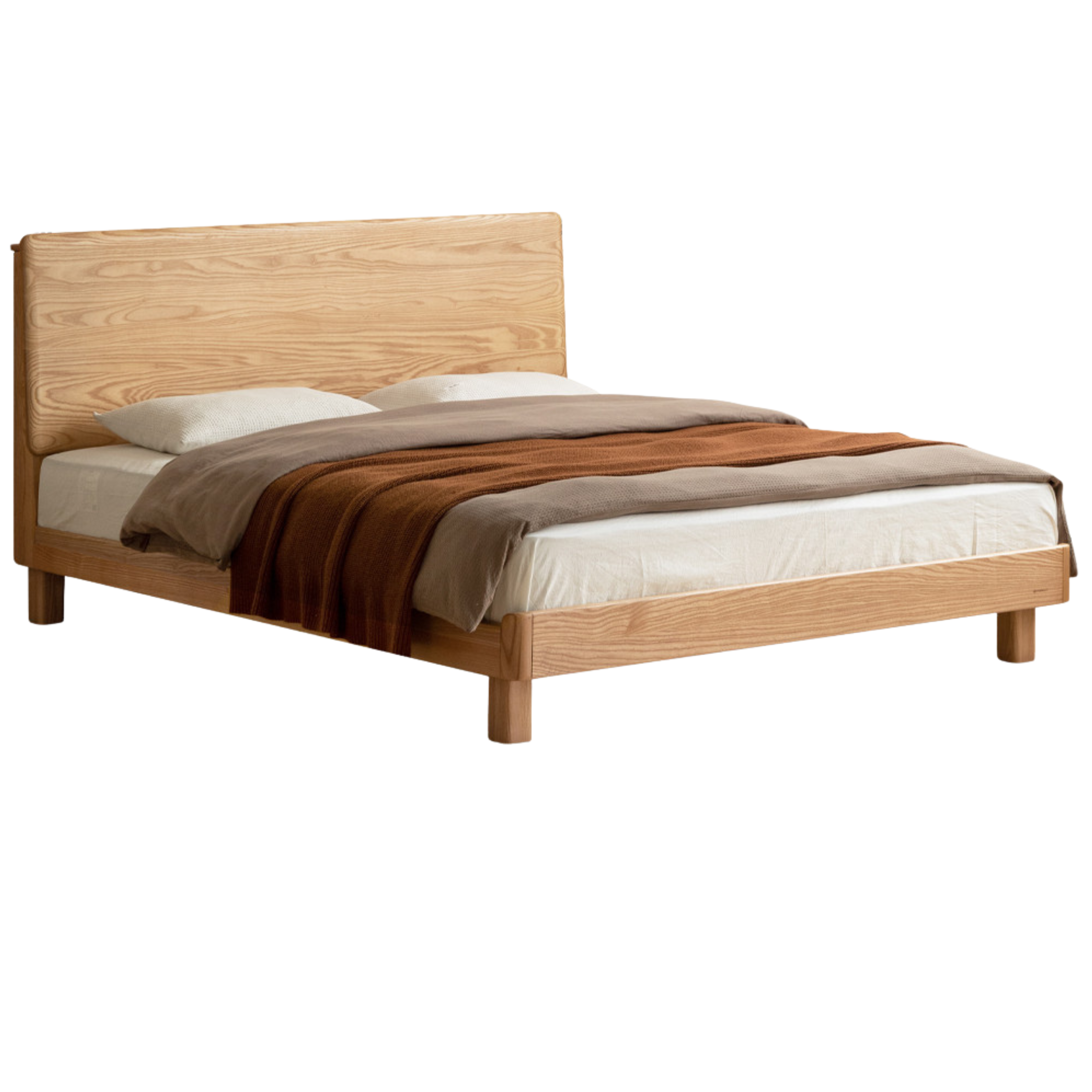 Ach Solid Wood Modern Simple Luminous Bed