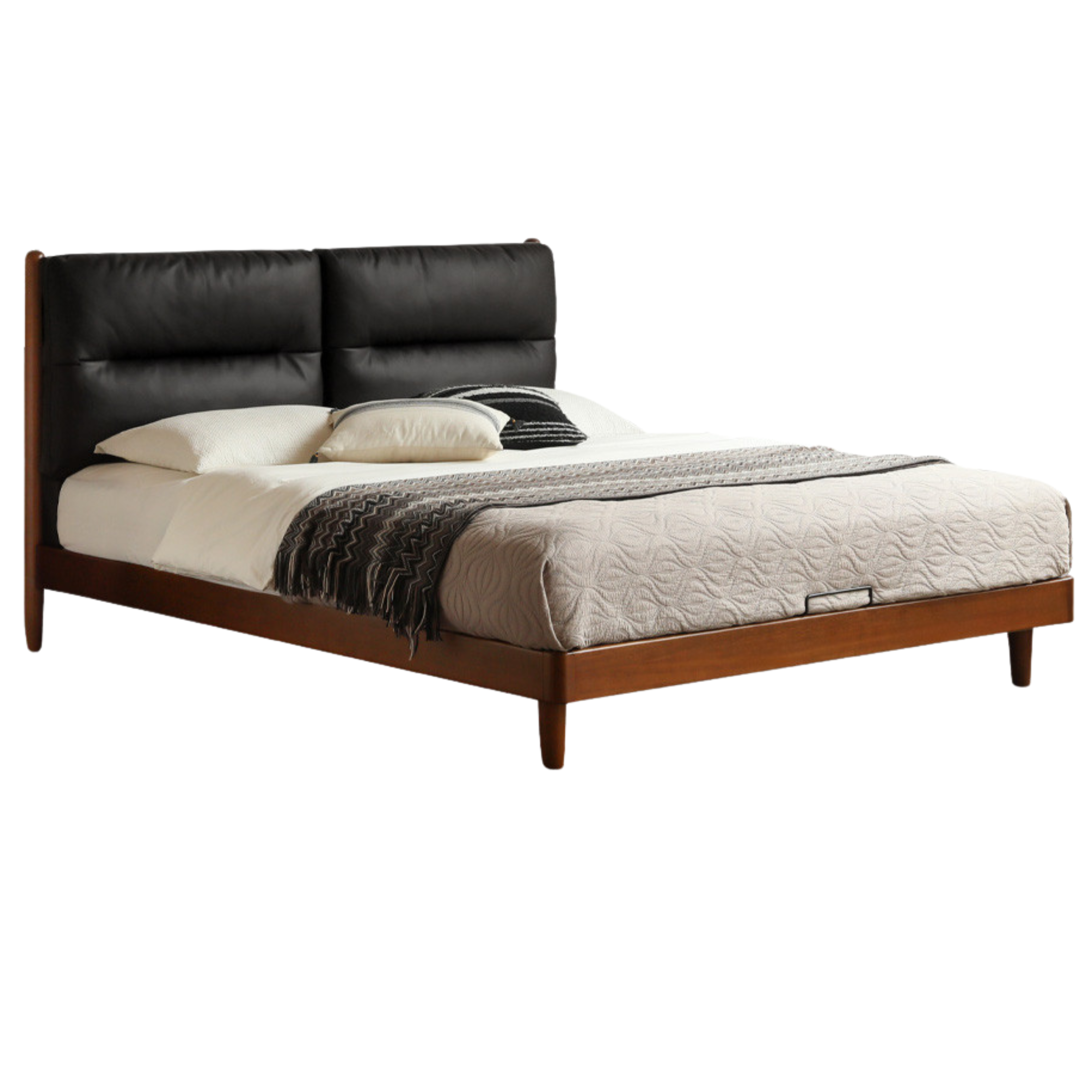 Poplar Solid Wood Bed Retro Soft Bed