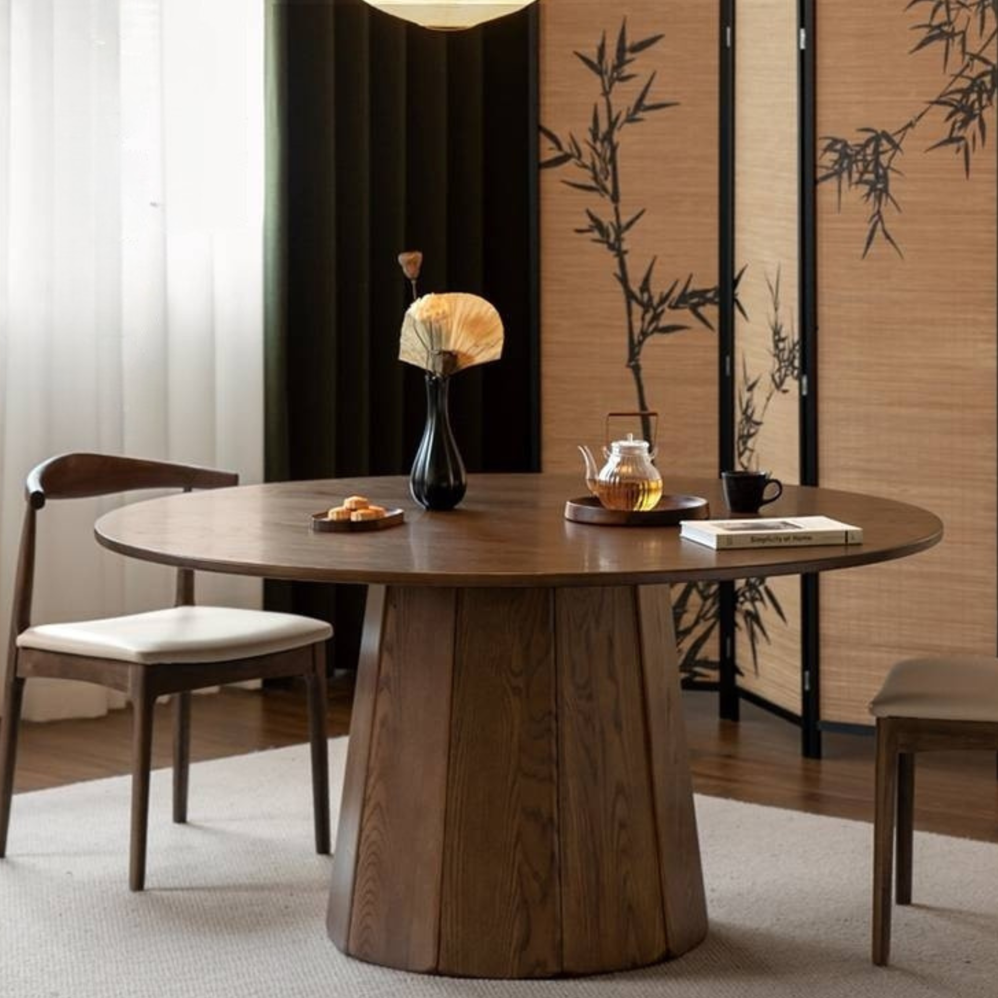 Ash, Black Walnut Solid Wood Modern Large Dining Table